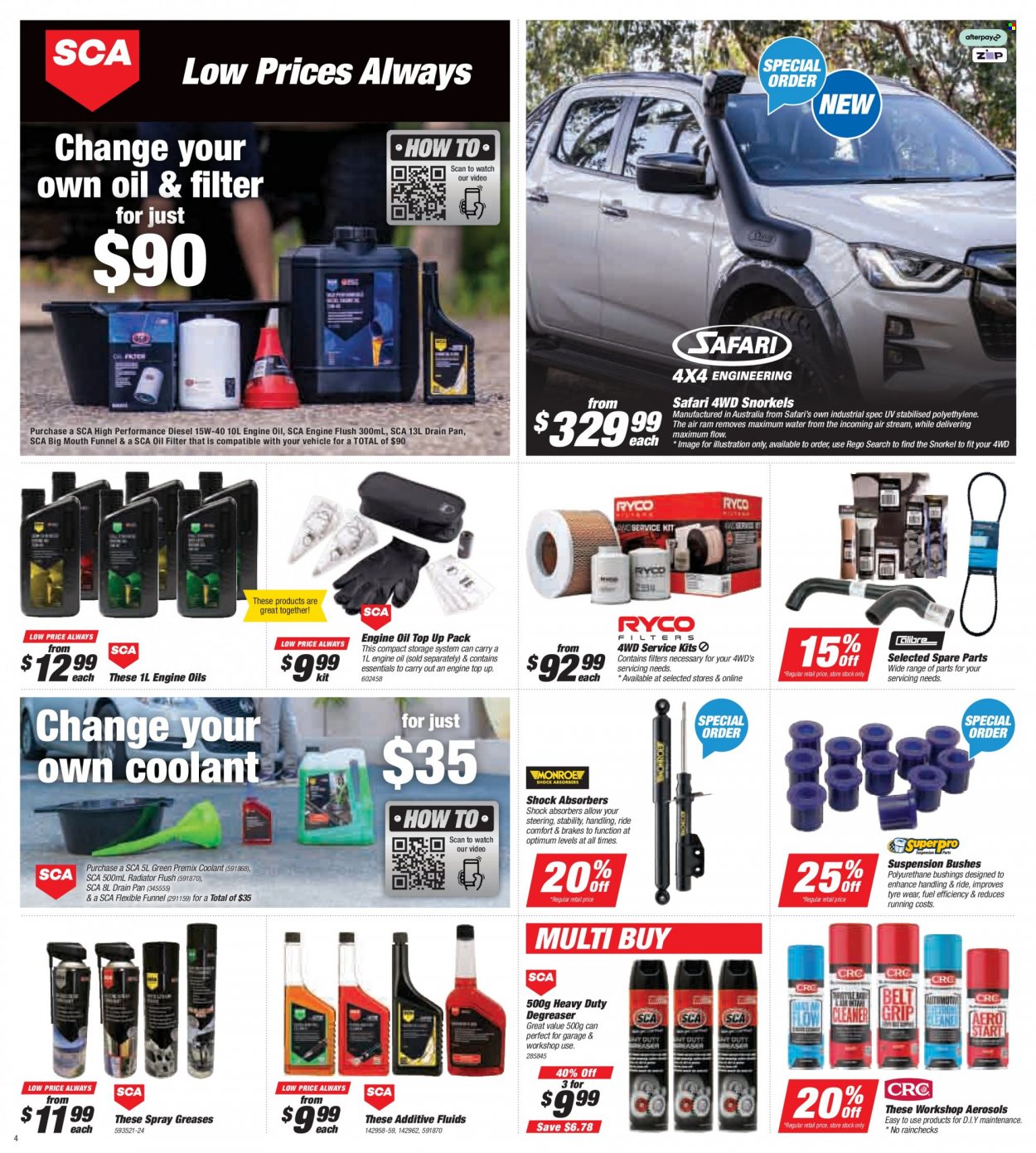 thumbnail - Supercheap Auto Catalogue - 16 Sep 2021 - 26 Sep 2021 - Sales products - oil filter, degreaser, motor oil. Page 4.