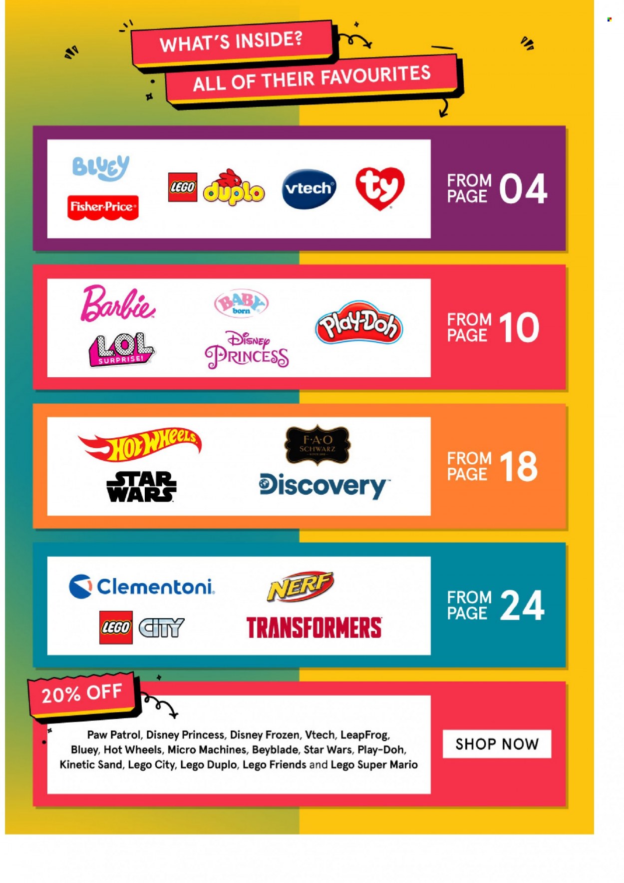 thumbnail - Myer Catalogue - 13 Sep 2021 - 10 Oct 2021 - Sales products - Disney, Barbie, LeapFrog, LEGO, LEGO City, LEGO Duplo, LEGO Friends, Nerf, Vtech, Play-doh, Paw Patrol, Hot Wheels, princess, BeyBlade, Clementoni, LEGO Super Mario. Page 2.