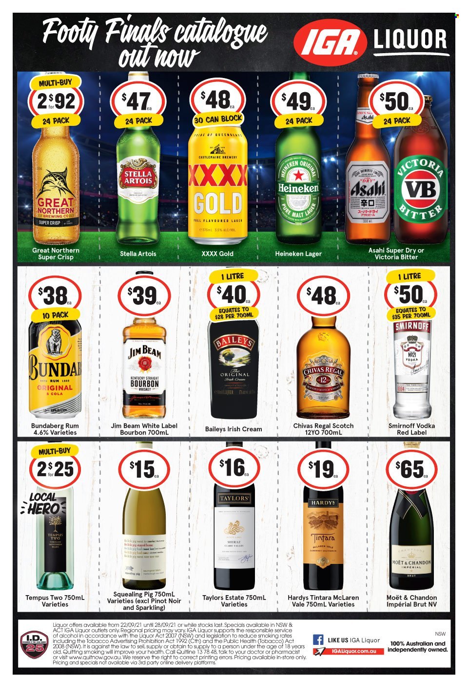 IGA LIQUOR catalogue - 22 Sep 2021 - 28 Sep 2021. Page 1