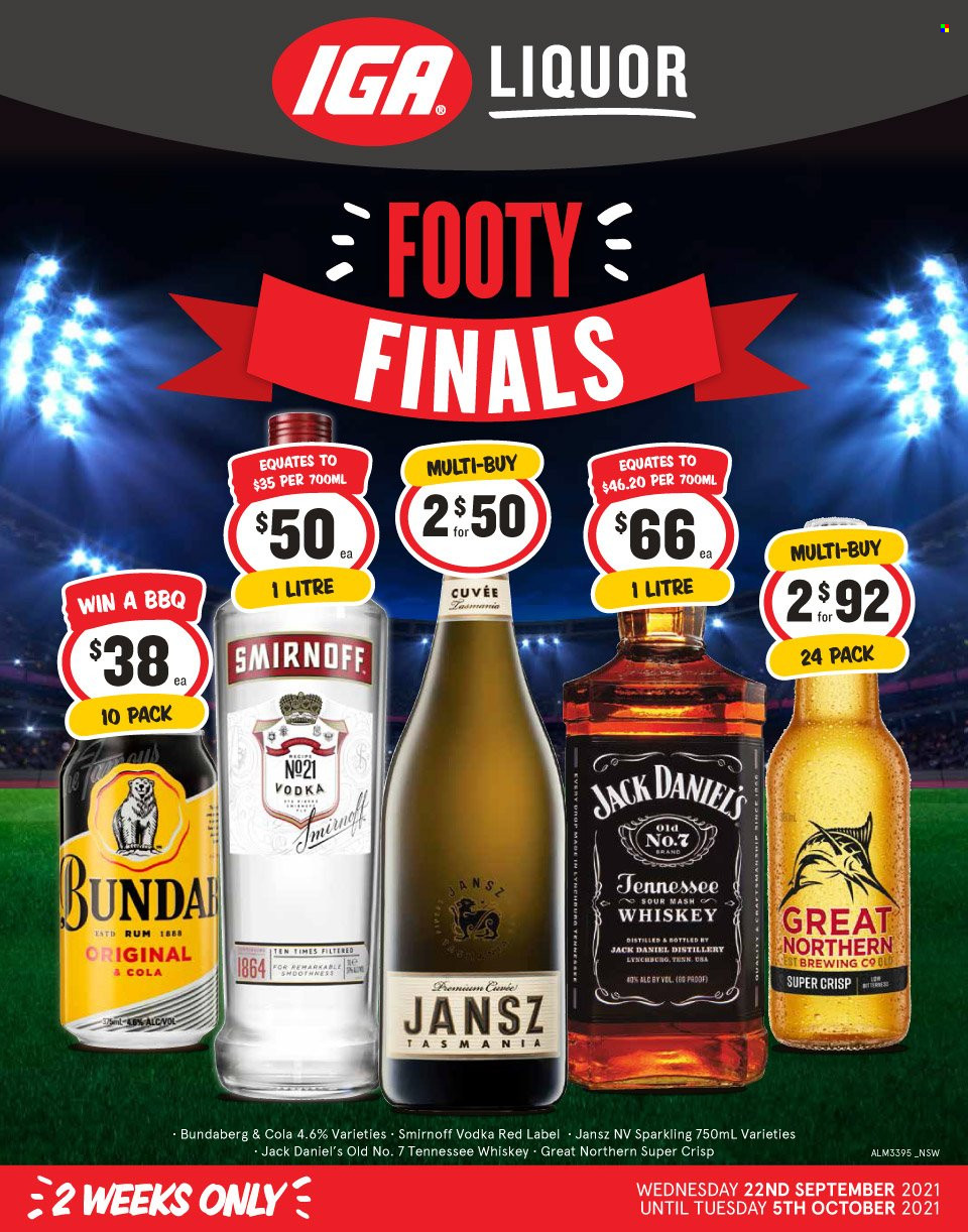 IGA LIQUOR catalogue - 22 Sep 2021 - 5 Oct 2021. Page 1