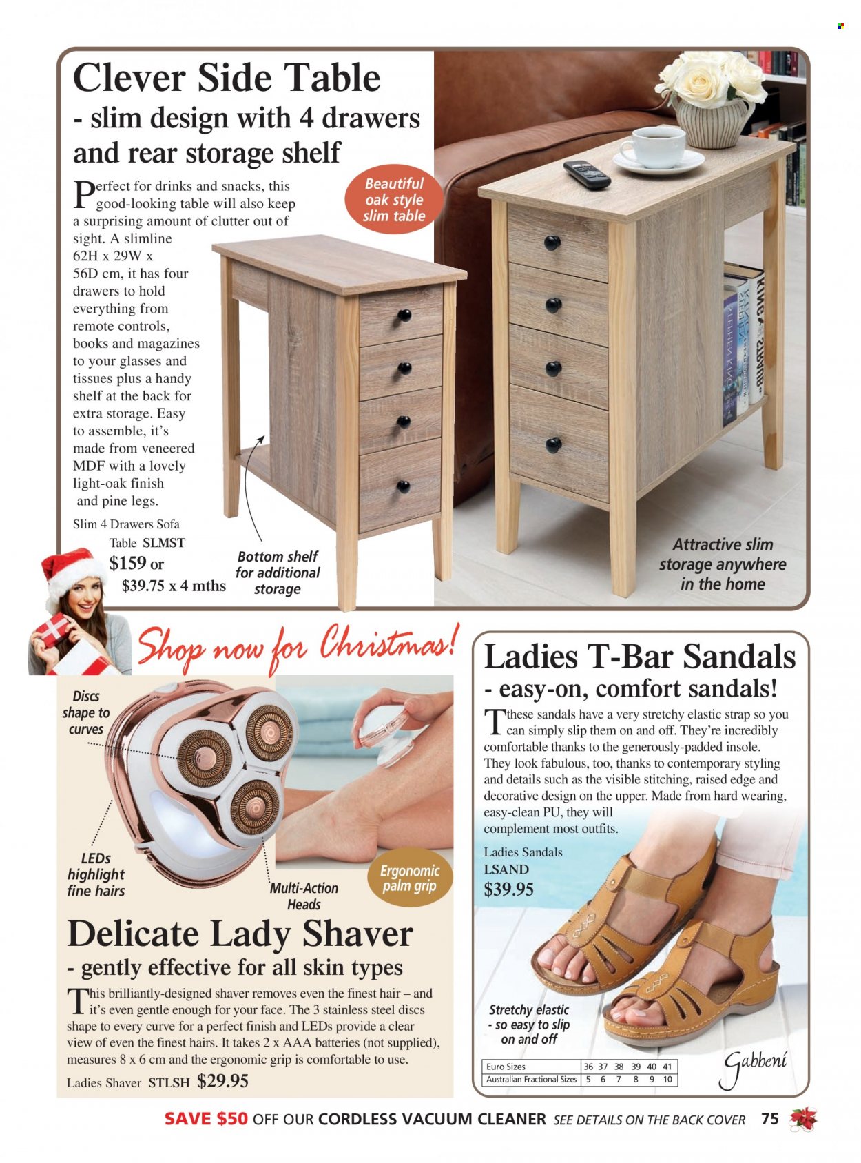 thumbnail - Innovations Catalogue - Sales products - sandals, book, shaver. Page 75.