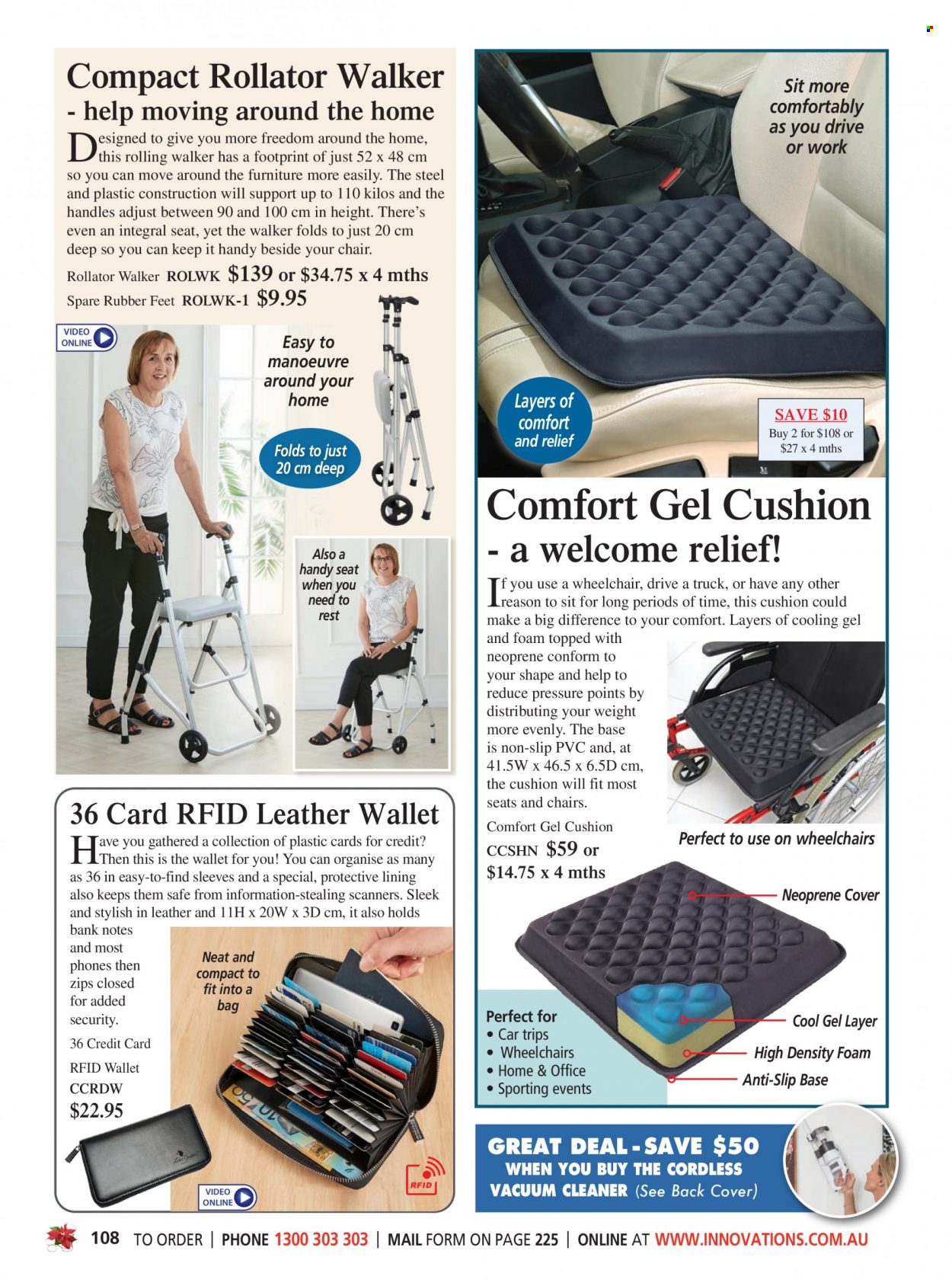 thumbnail - Innovations Catalogue - Sales products - cushion, vacuum cleaner, handstick vacuum cleaner, leather wallet. Page 108.