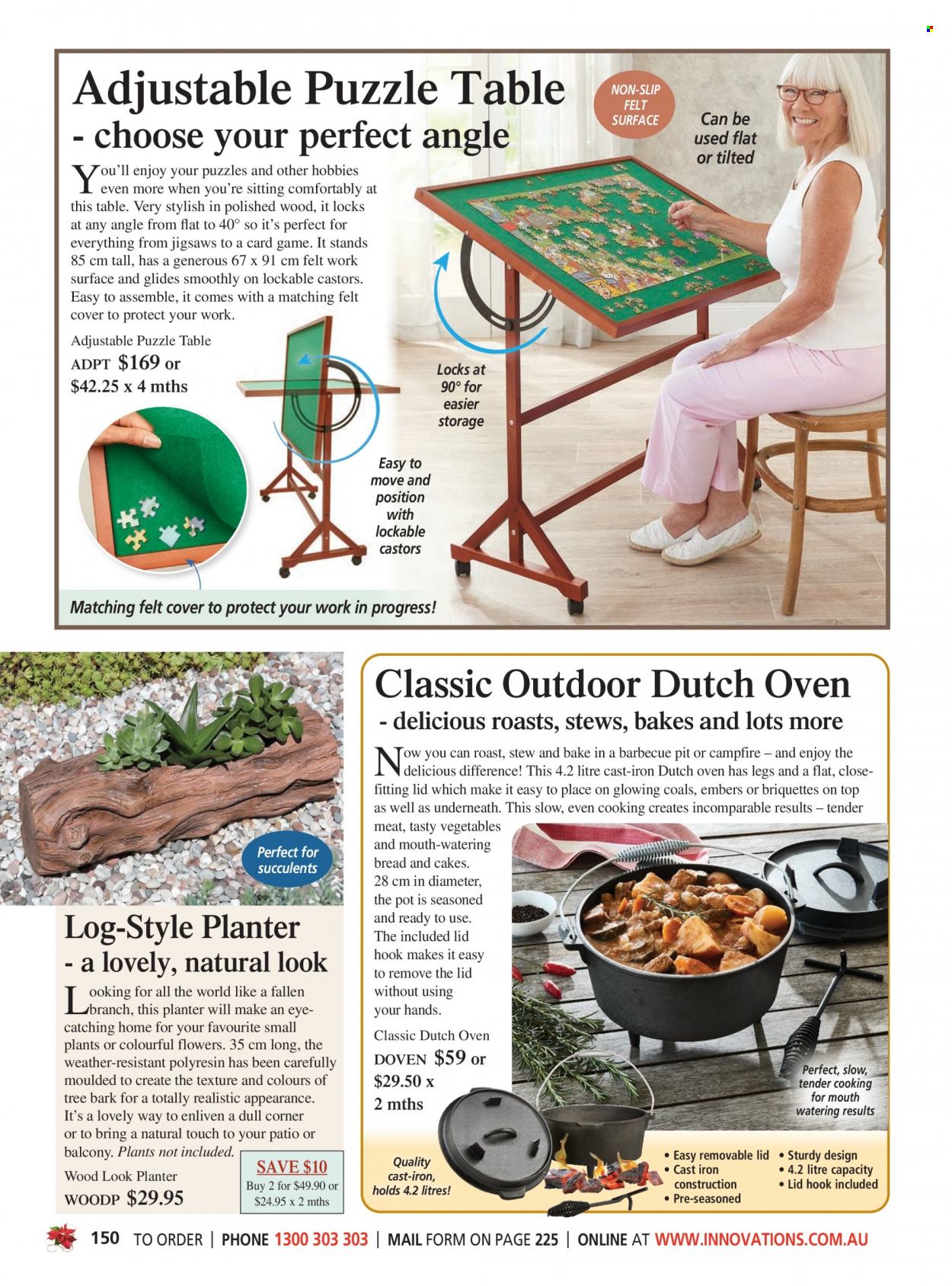 thumbnail - Innovations Catalogue - Sales products - hook, lid, pot, cast iron dutch oven, Campfire. Page 150.