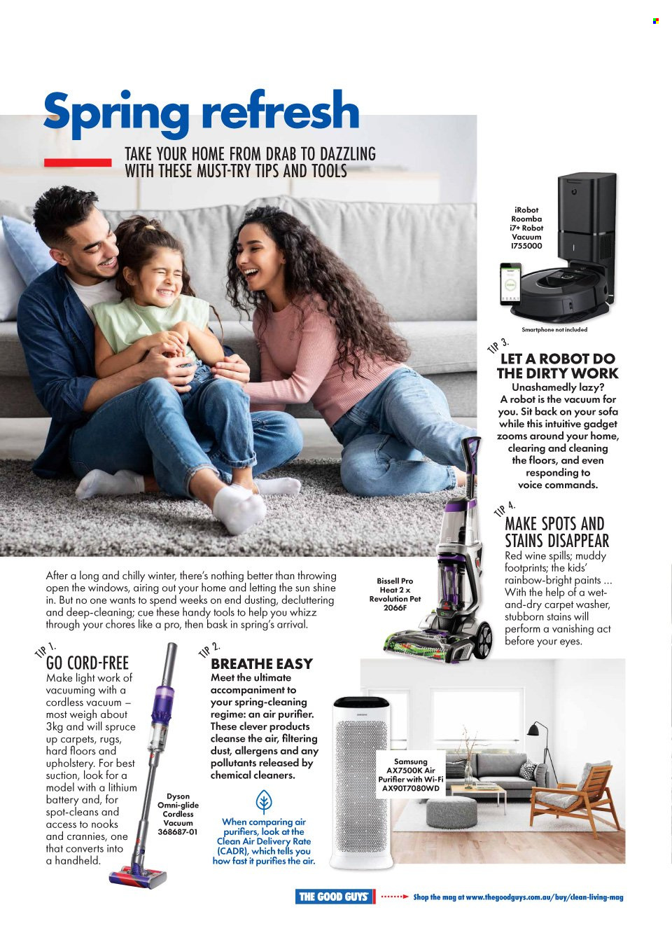 thumbnail - The Good Guys Catalogue - 23 Sep 2021 - 30 Nov 2021 - Sales products - Samsung, smartphone, washing machine, air purifier, Dyson, Bissell, Roomba, iRobot, robot vacuum. Page 2.