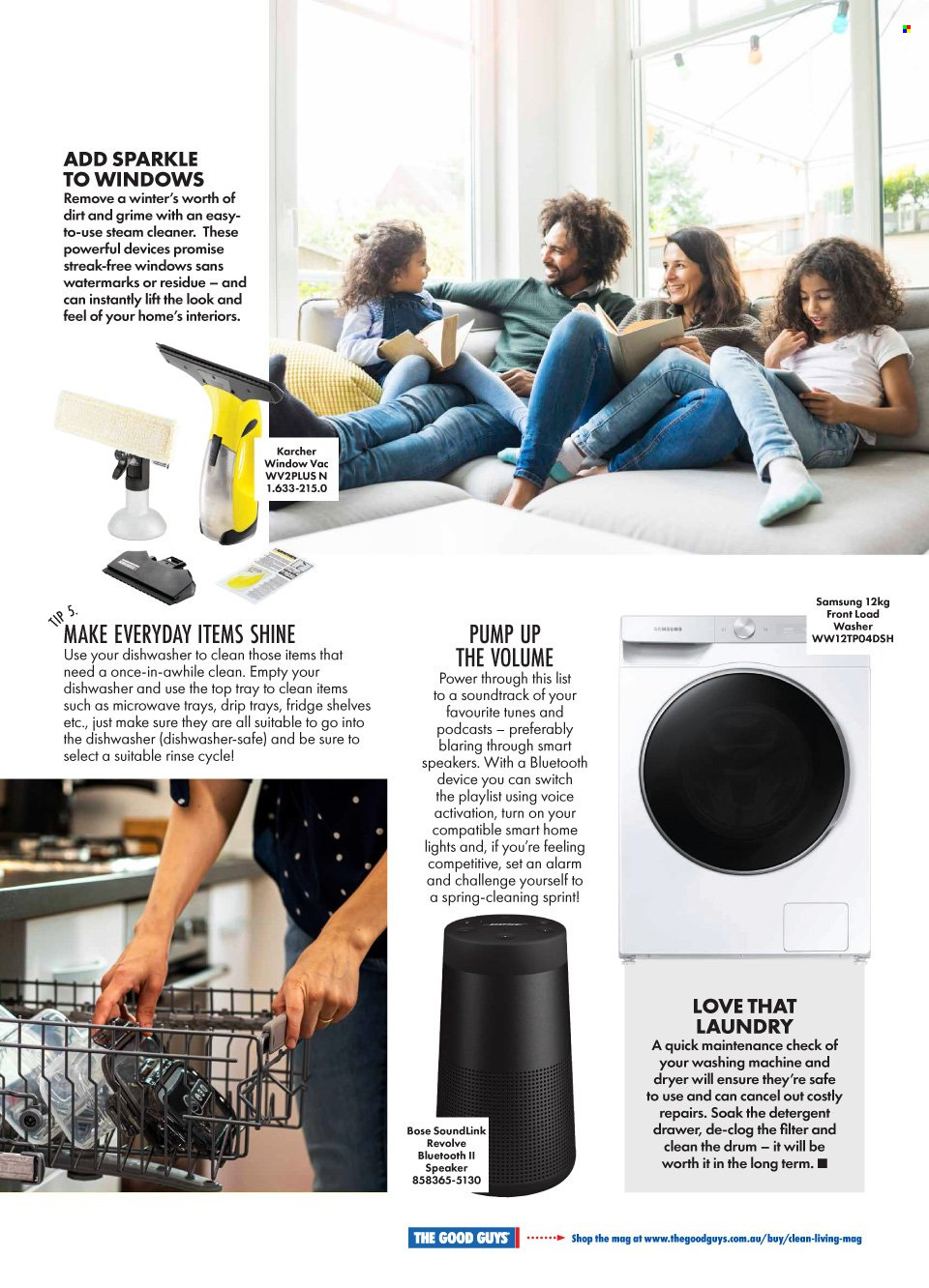 thumbnail - The Good Guys Catalogue - 23 Sep 2021 - 30 Nov 2021 - Sales products - tray, alarm, Samsung, BOSE, speaker, refrigerator, fridge, microwave, dishwasher, washing machine, steam cleaner. Page 3.