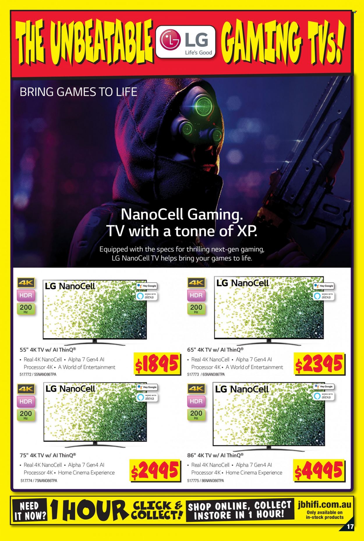 thumbnail - JB Hi-Fi Catalogue - 24 Sep 2021 - 20 Oct 2021 - Sales products - LG, TV, NanoCell TV, home theater. Page 17.