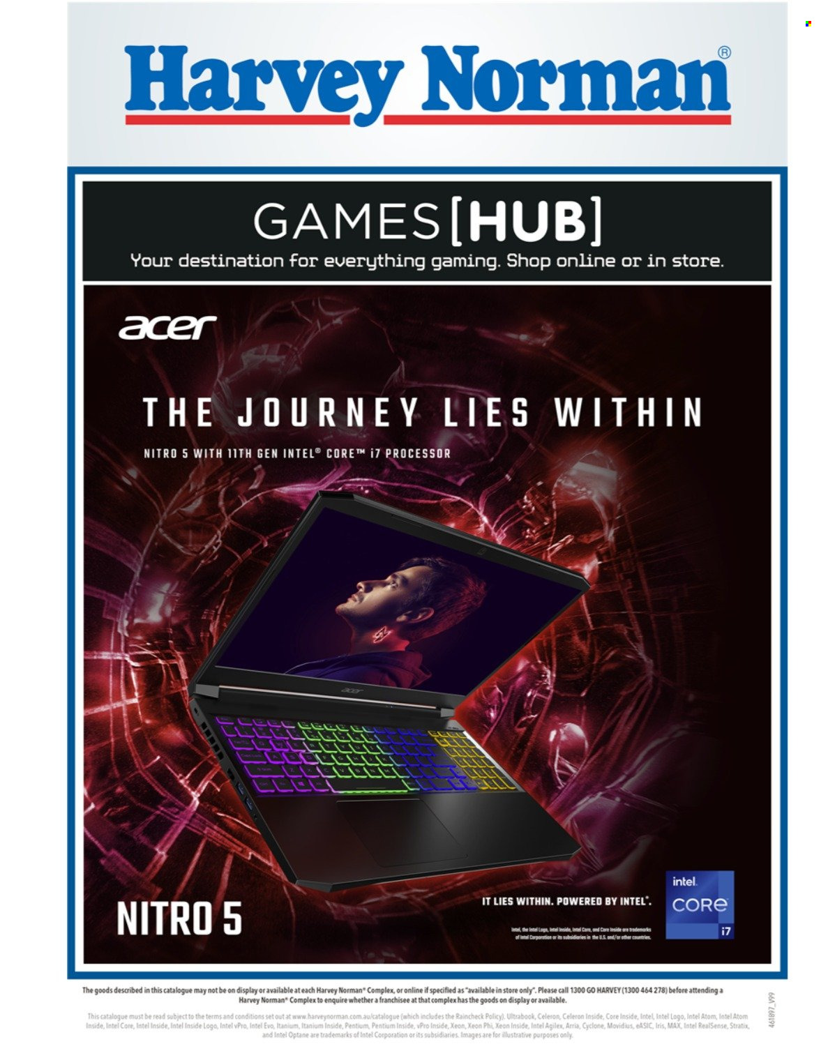 thumbnail - Harvey Norman Catalogue - 24 Sep 2021 - 8 Oct 2021 - Sales products - Intel, Acer. Page 1.