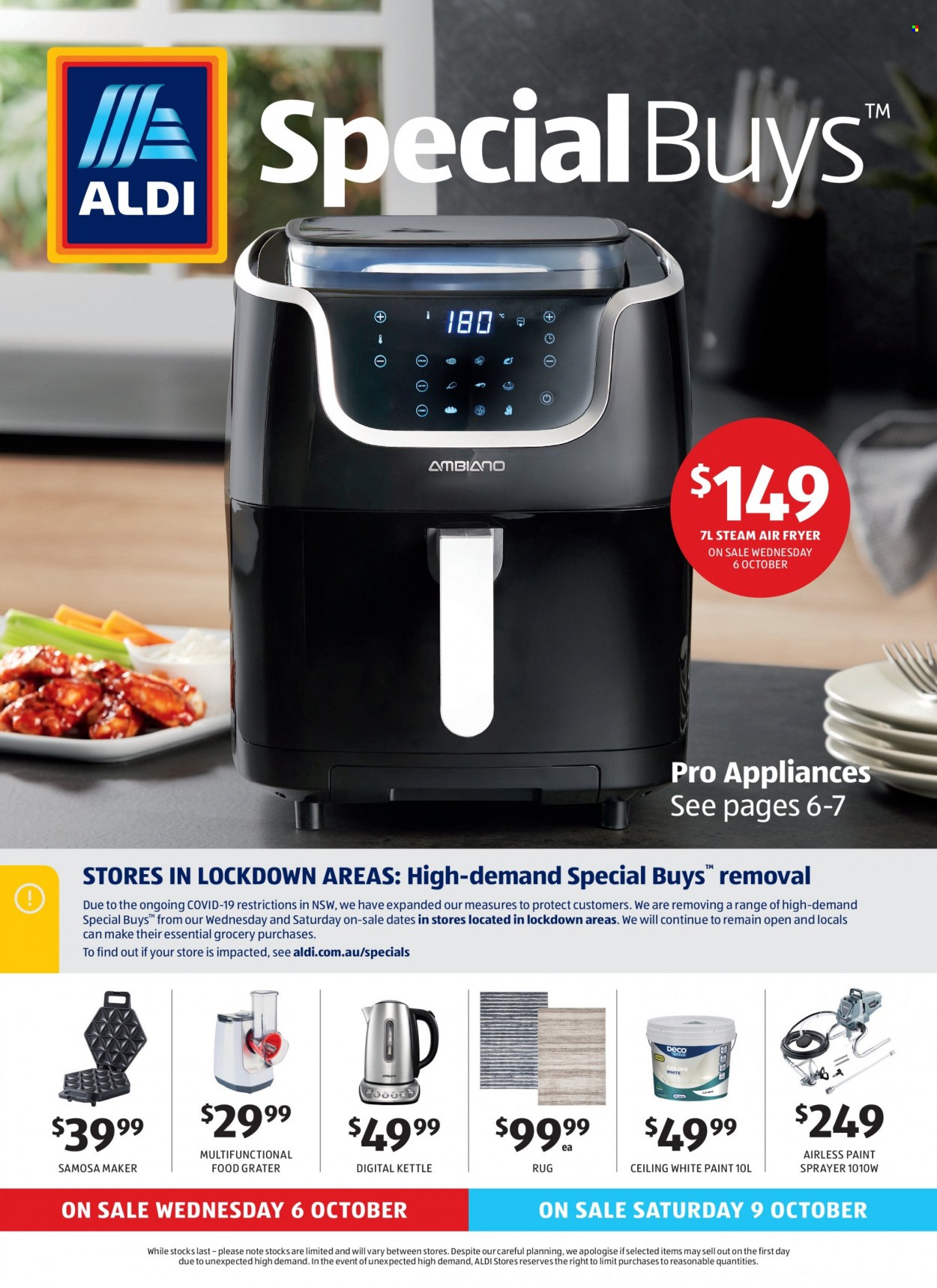 thumbnail - ALDI Catalogue - 6 Oct 2021 - 12 Oct 2021 - Sales products - handy grater, air fryer, sprayer. Page 1.