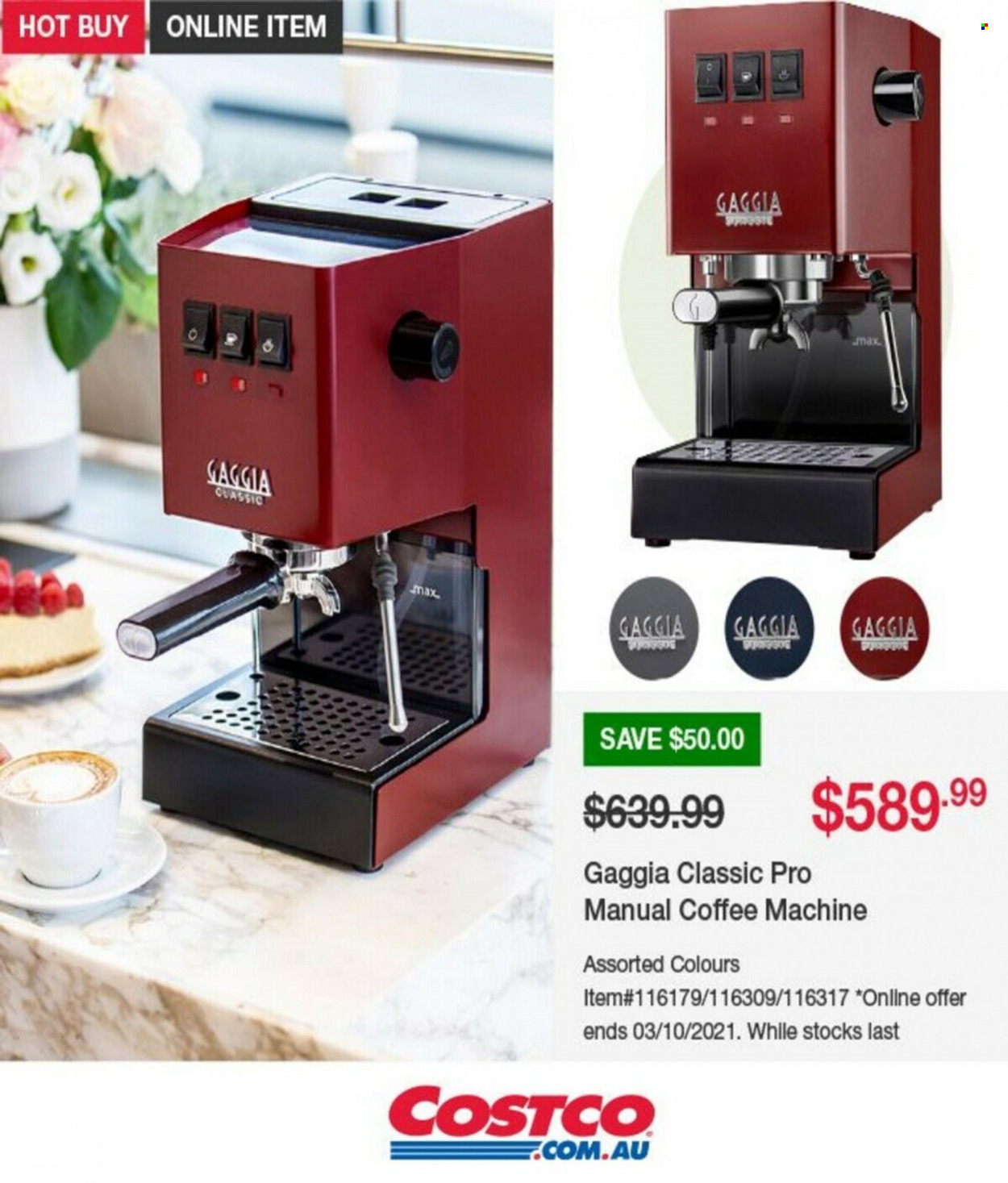 thumbnail - Costco Catalogue - Sales products - coffee machine, Gaggia. Page 2.