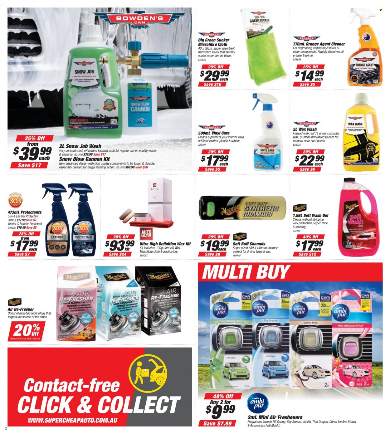 thumbnail - Supercheap Auto Catalogue - 30 Sep 2021 - 10 Oct 2021 - Sales products - cleaner, microfiber towel, coat, air freshener. Page 2.
