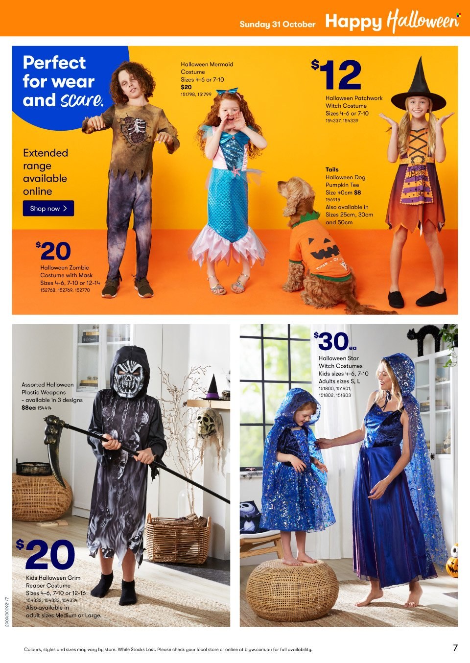 thumbnail - BIG W Catalogue - Sales products - Halloween, costume, t-shirt, Zombie. Page 8.