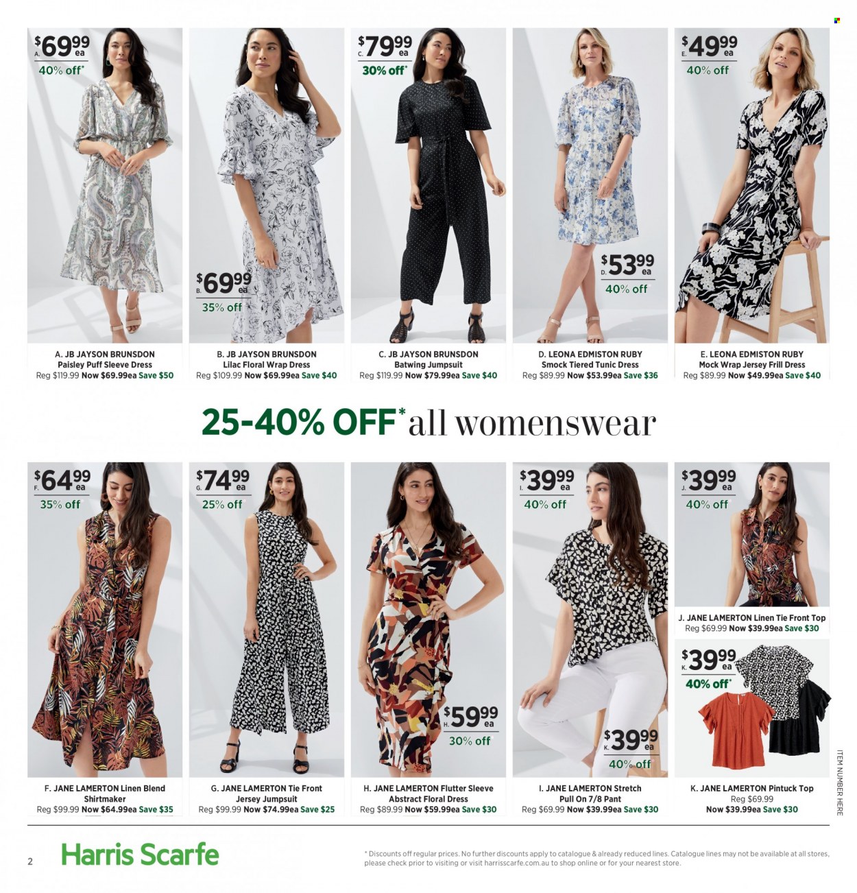 thumbnail - Harris Scarfe Catalogue - Sales products - linens, dress, jumpsuit, jersey. Page 2.