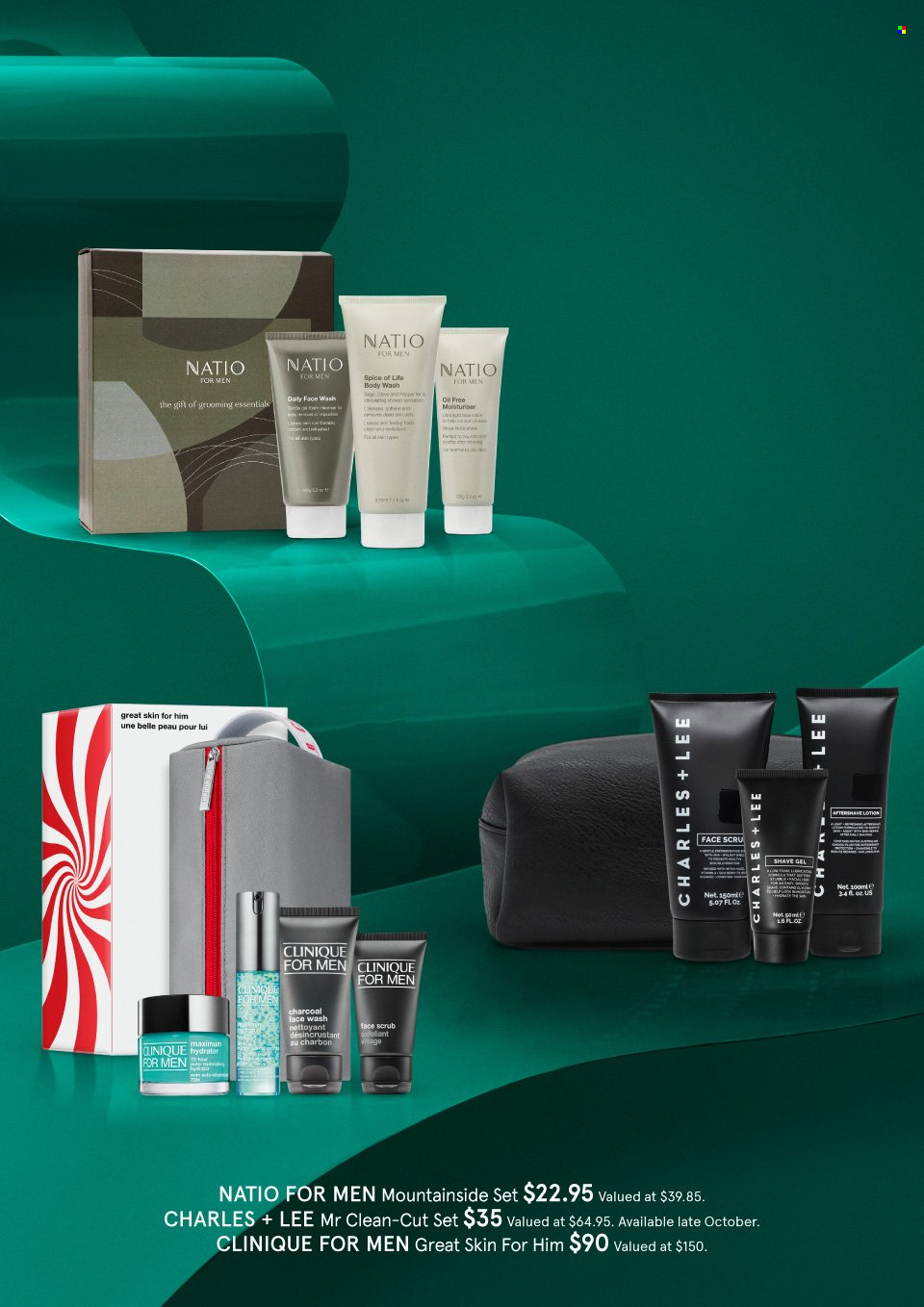 thumbnail - Myer Catalogue - Sales products - body wash, face gel, Clinique, Lee. Page 9.
