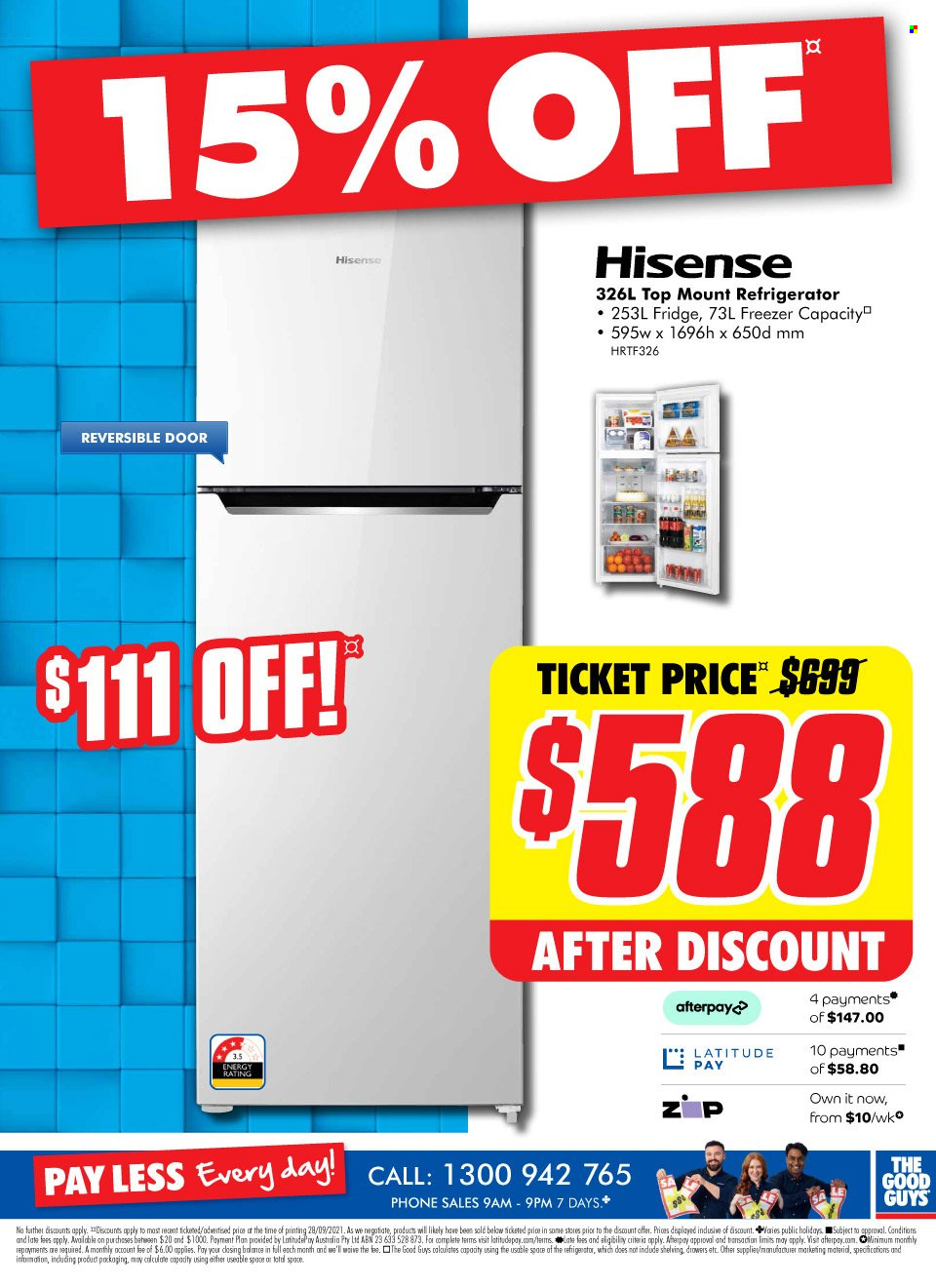 thumbnail - The Good Guys Catalogue - 14 Oct 2021 - 20 Oct 2021 - Sales products - Hisense, freezer, refrigerator, fridge. Page 4.
