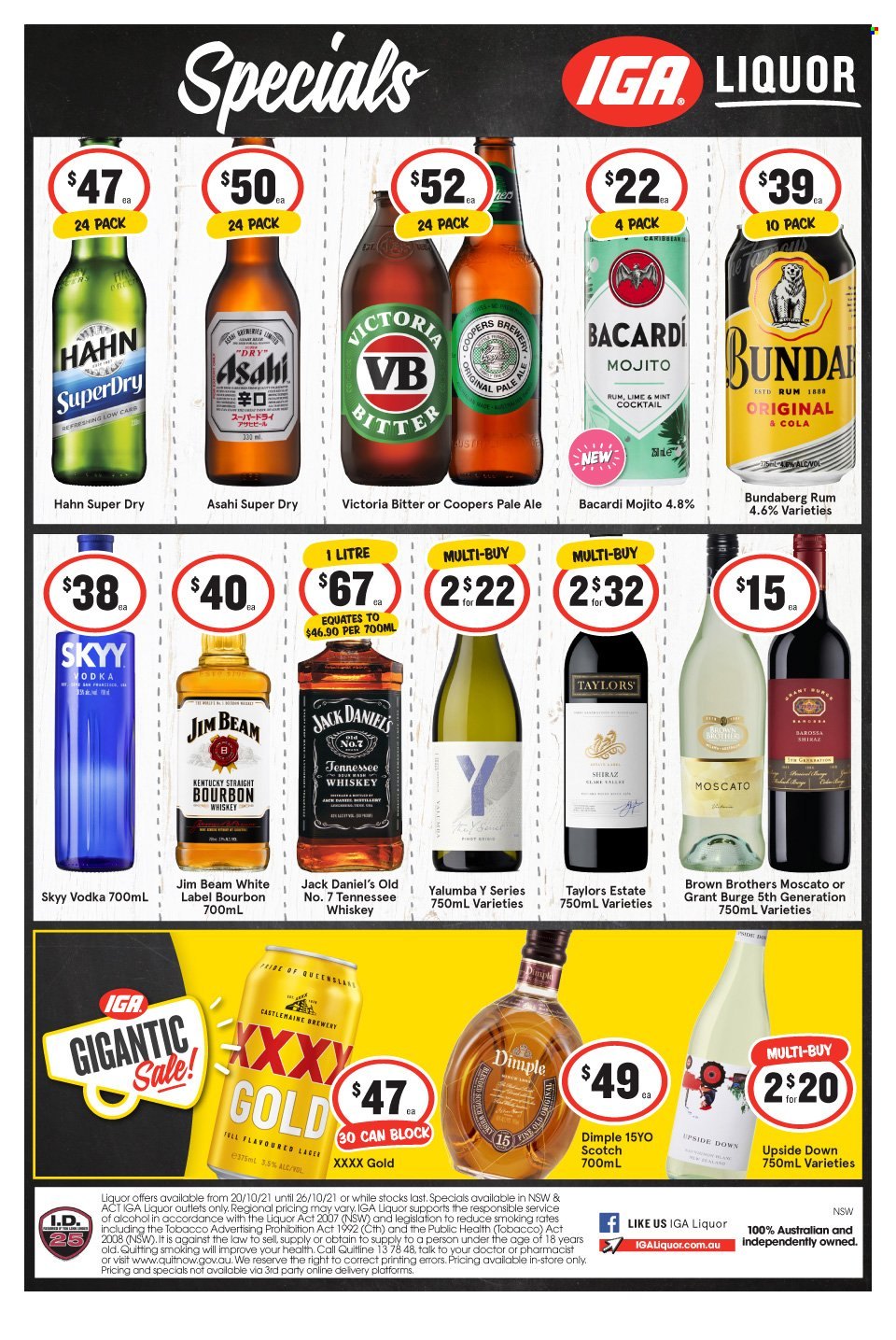 IGA LIQUOR catalogue - 20 Oct 2021 - 26 Oct 2021. Page 1