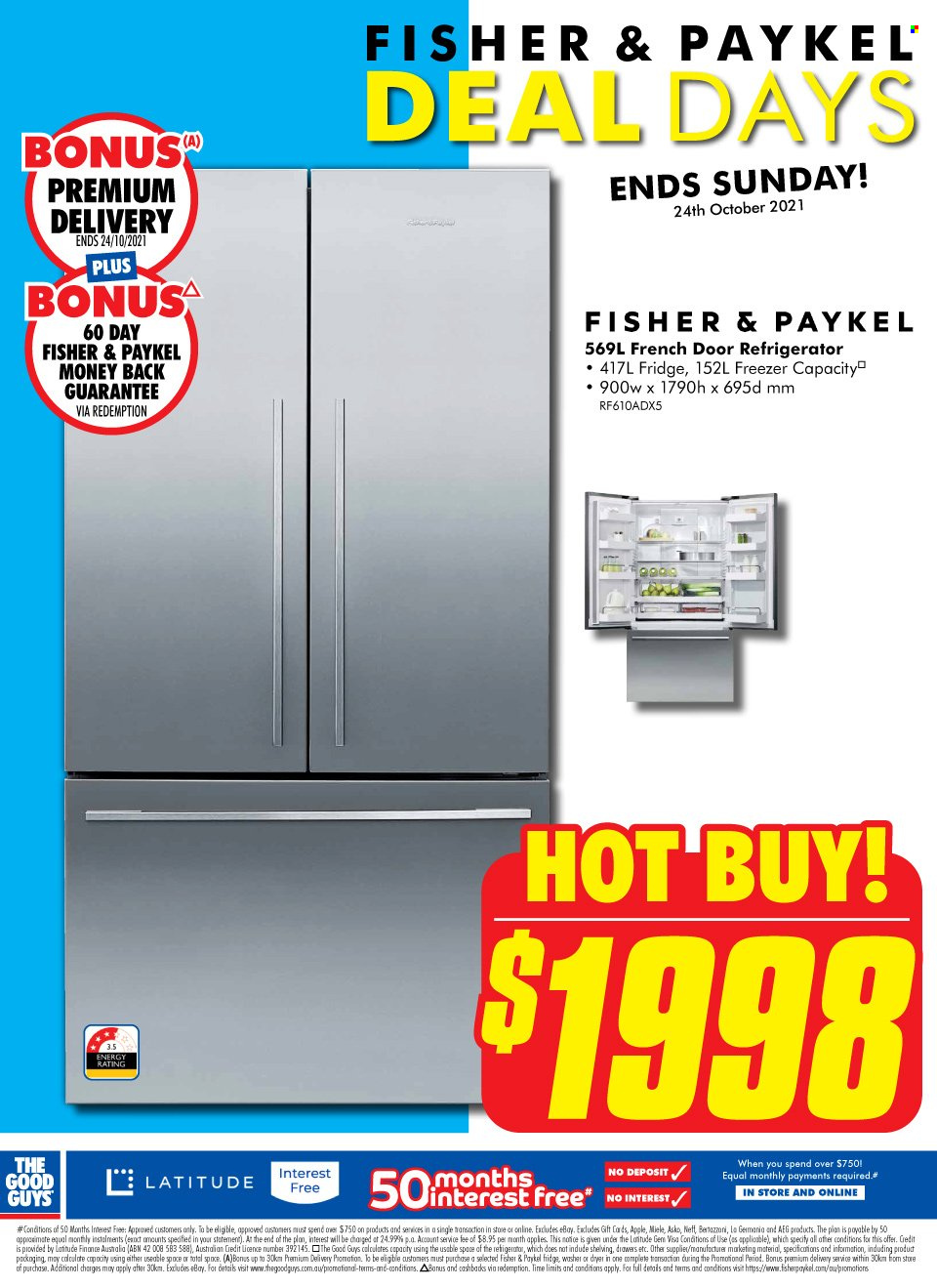 thumbnail - The Good Guys Catalogue - 21 Oct 2021 - 27 Oct 2021 - Sales products - AEG, freezer, french door refrigerator, refrigerator, fridge. Page 4.