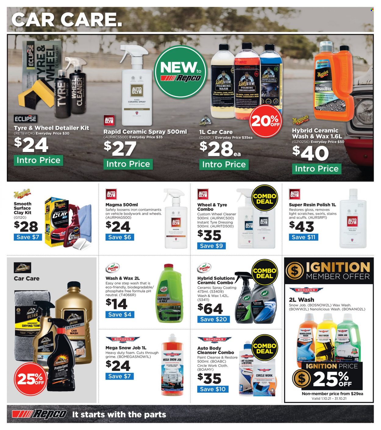 thumbnail - Repco Catalogue - 20 Oct 2021 - 2 Nov 2021 - Sales products - cleaner, vehicle, Bowden's, polish, Eclipse, degreaser. Page 18.