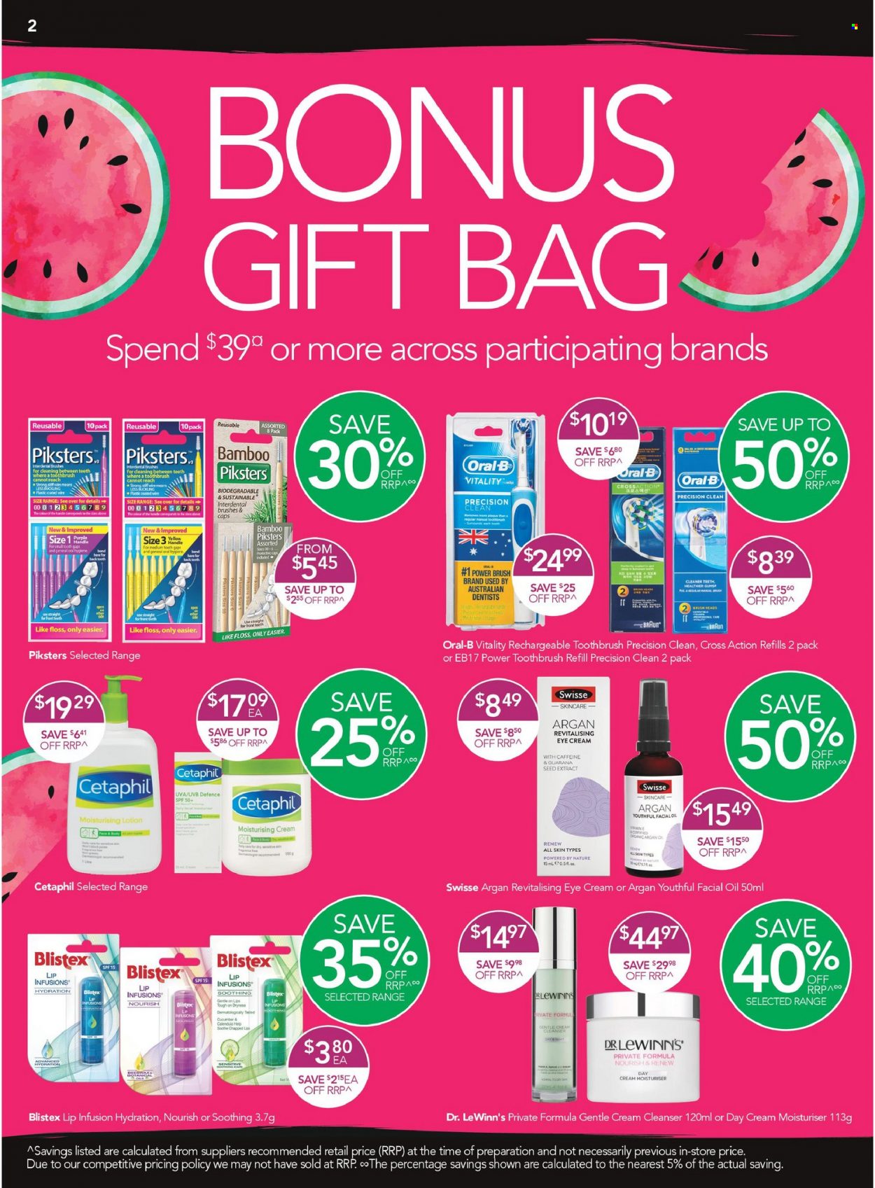 thumbnail - TerryWhite Chemmart Catalogue - 21 Oct 2021 - 2 Nov 2021 - Sales products - Swisse, toothbrush, Oral-B, cleanser, day cream, eye cream, facial oil, body lotion. Page 2.