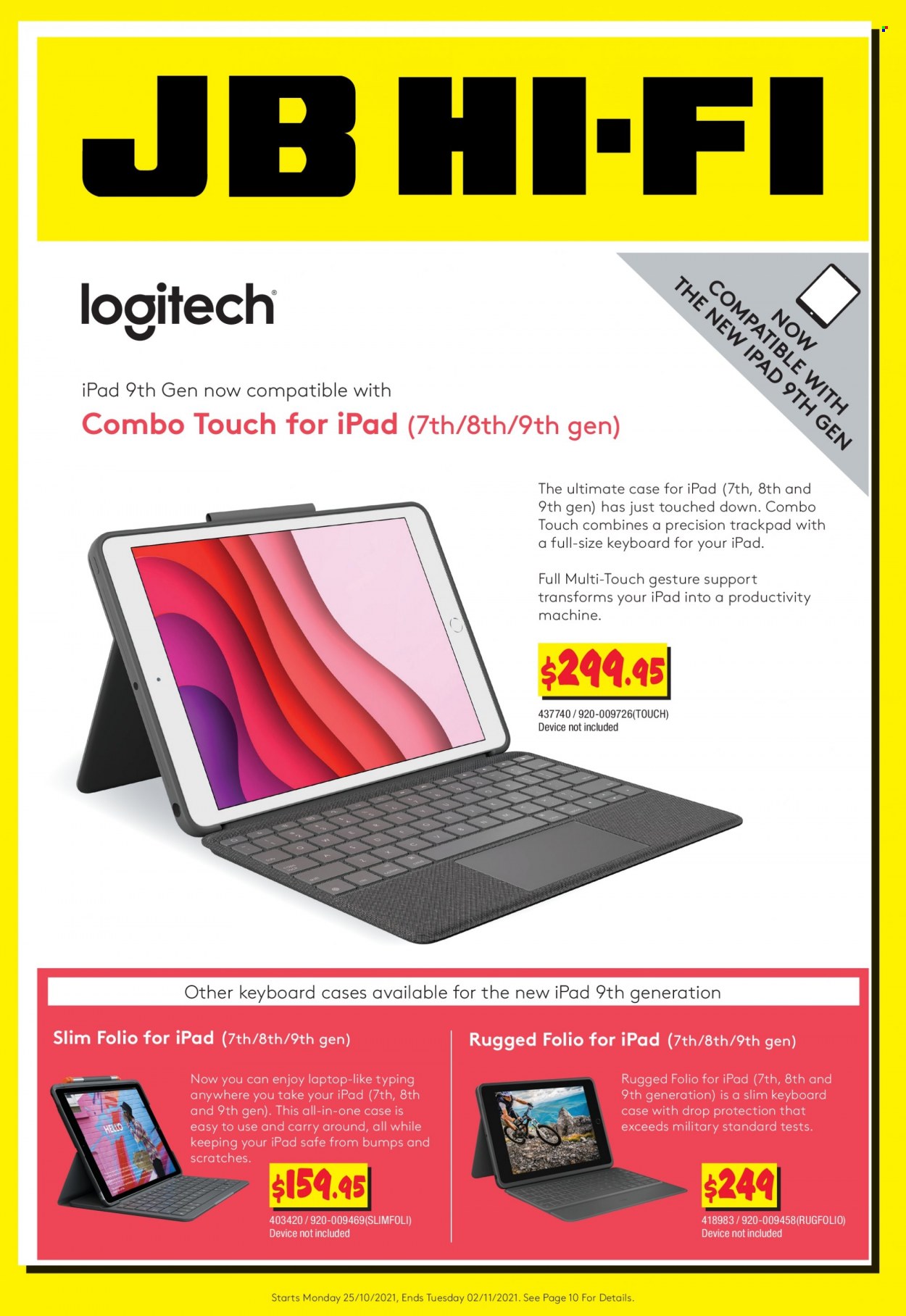 thumbnail - JB Hi-Fi Catalogue - 25 Oct 2021 - 2 Nov 2021 - Sales products - laptop, keyboard. Page 1.