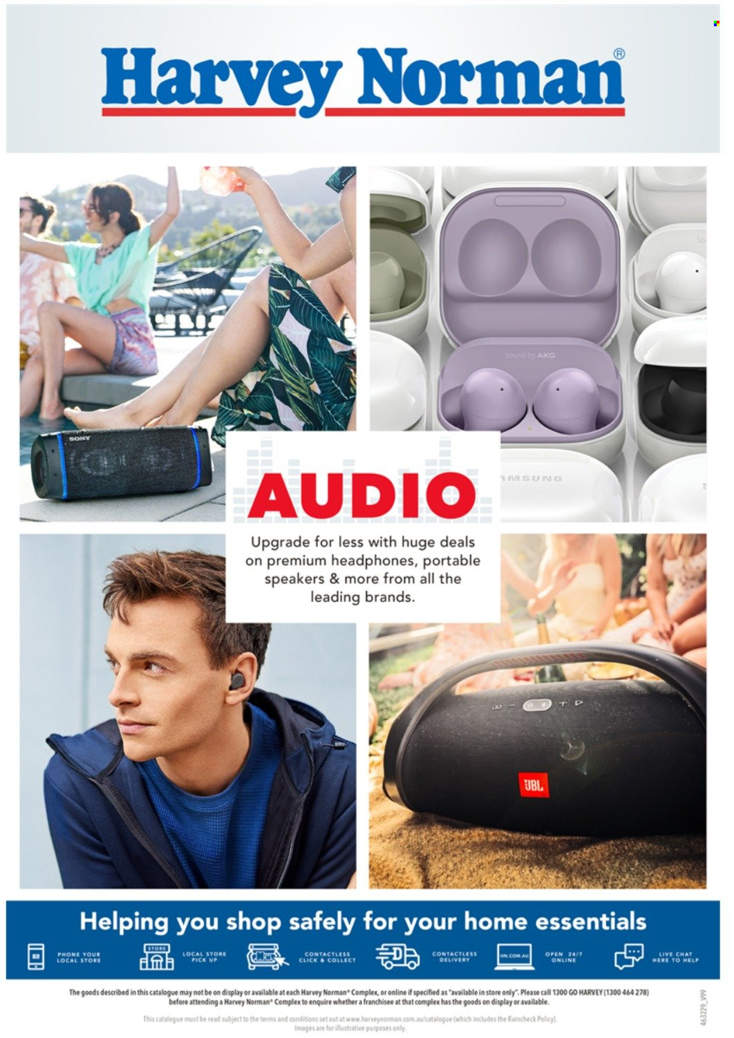 thumbnail - Harvey Norman Catalogue - 25 Oct 2021 - 3 Nov 2021 - Sales products - Sony, phone, speaker, headphones, AKG. Page 1.