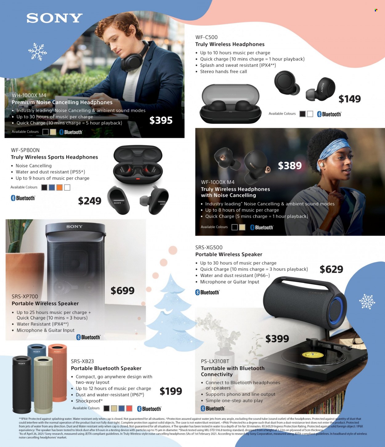 thumbnail - JB Hi-Fi Catalogue - 11 Nov 2021 - 24 Dec 2021 - Sales products - Sony, speaker, bluetooth speaker, microphone, headphones, wireless headphones, guitar. Page 15.