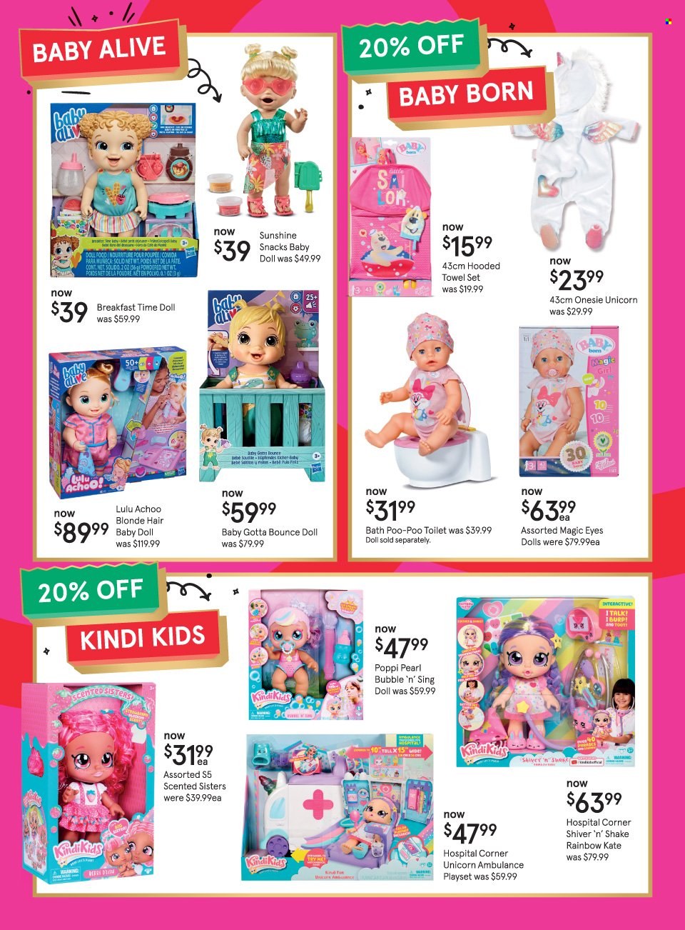 thumbnail - Myer Catalogue - 16 Nov 2021 - 23 Dec 2021 - Sales products - towel, Baby Born, doll, play set. Page 3.