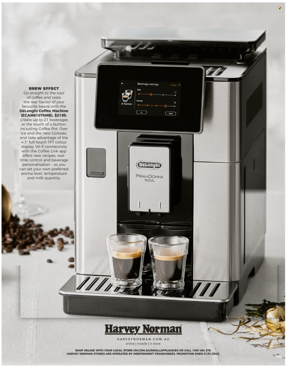 thumbnail - Harvey Norman Catalogue - 16 Nov 2021 - 1 Jan 2022 - Sales products - pot, coffee machine, De'Longhi. Page 13.