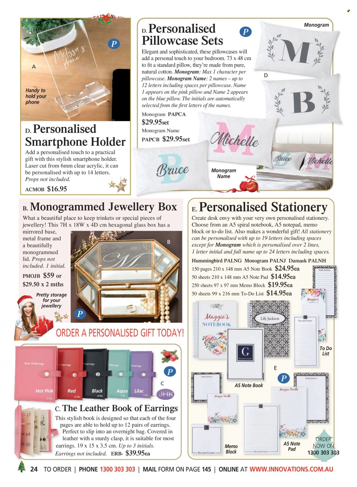 thumbnail - Innovations Catalogue - Sales products - lid, memo book, pillow, pillowcase, earrings. Page 24.