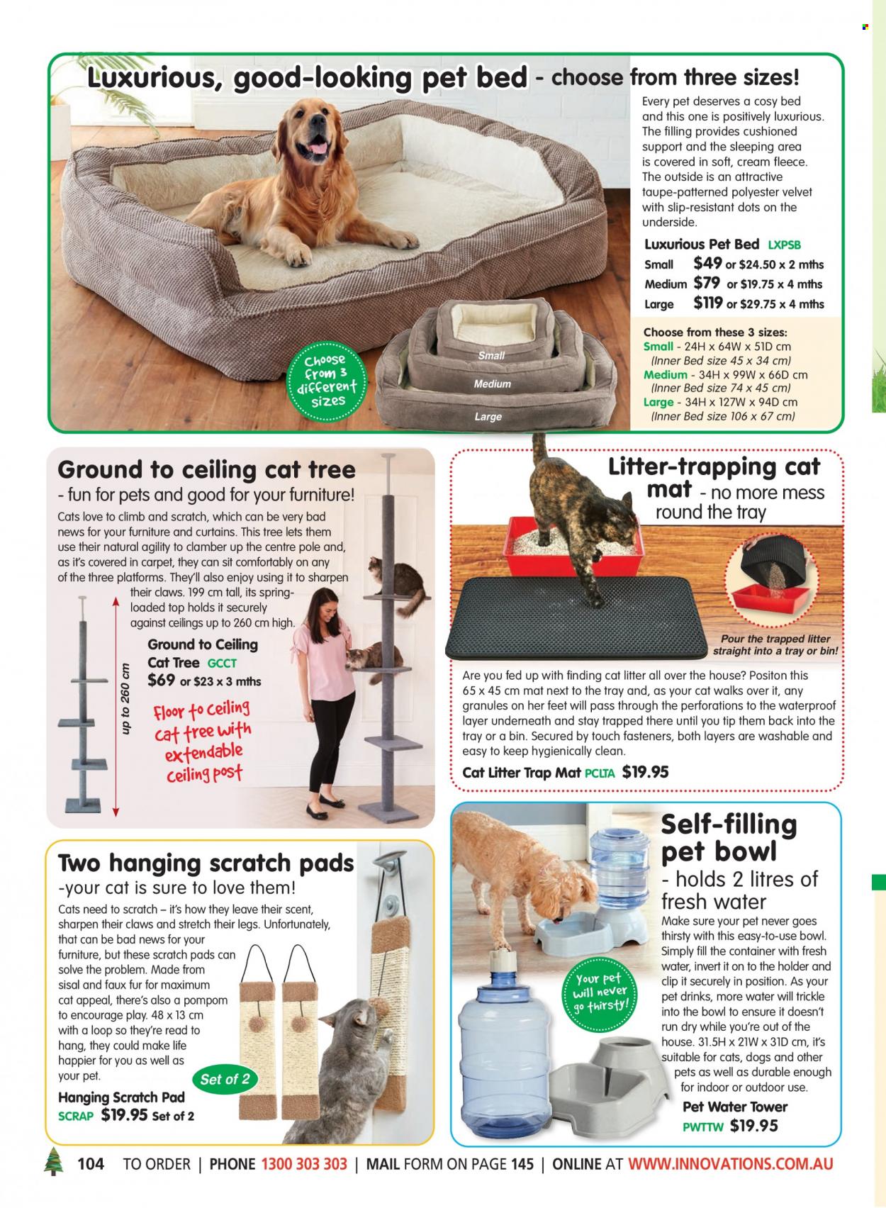 thumbnail - Innovations Catalogue - Sales products - bin, holder, bowl, container, curtain, cat litter, pet bed, cat tree. Page 104.