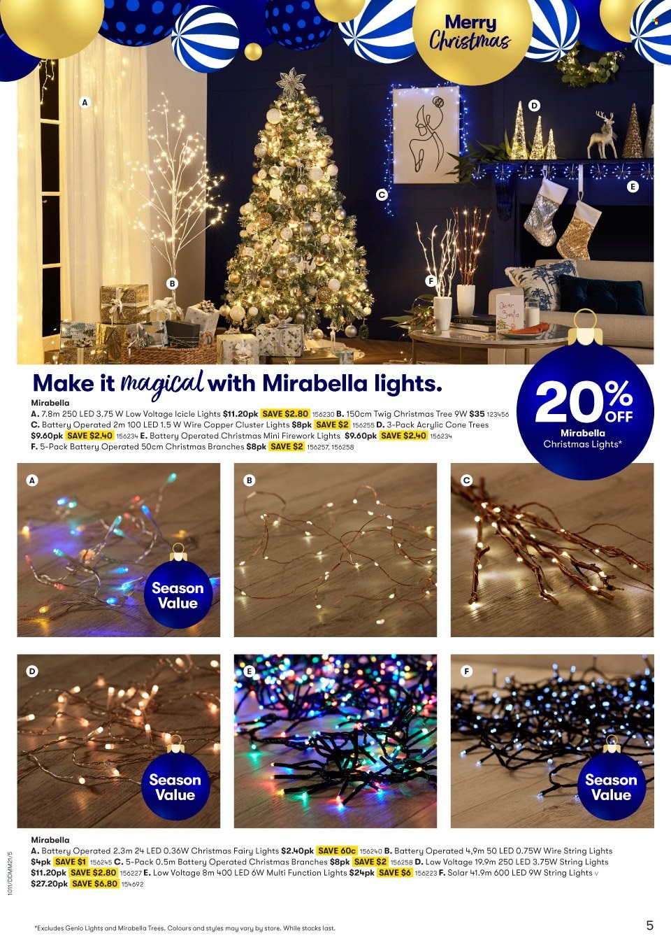 thumbnail - BIG W Catalogue - Sales products - christmas tree, icicle light, christmas lights, string lights. Page 5.