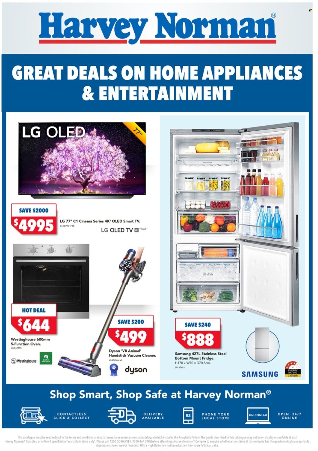 thumbnail - Harvey Norman Catalogue - 23 Nov 2021 - 29 Nov 2021 - Sales products - LG, Samsung, phone, smart tv, TV, refrigerator, fridge, oven, Dyson, vacuum cleaner. Page 1.