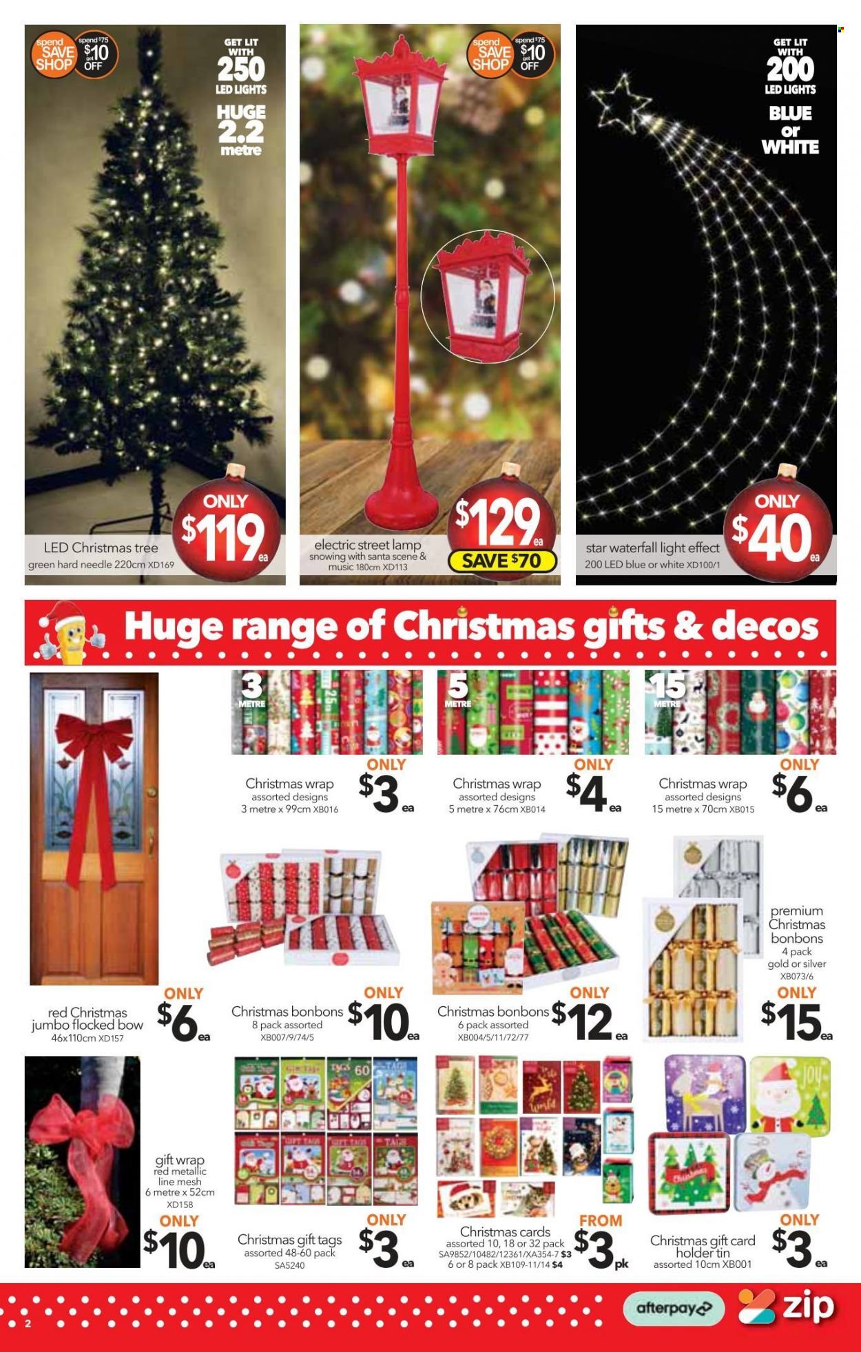thumbnail - Cheap as Chips Catalogue - 24 Nov 2021 - 30 Nov 2021 - Sales products - christmas tree, Santa, Joy, gift wrap, christmas wrap, lamp, LED light. Page 2.