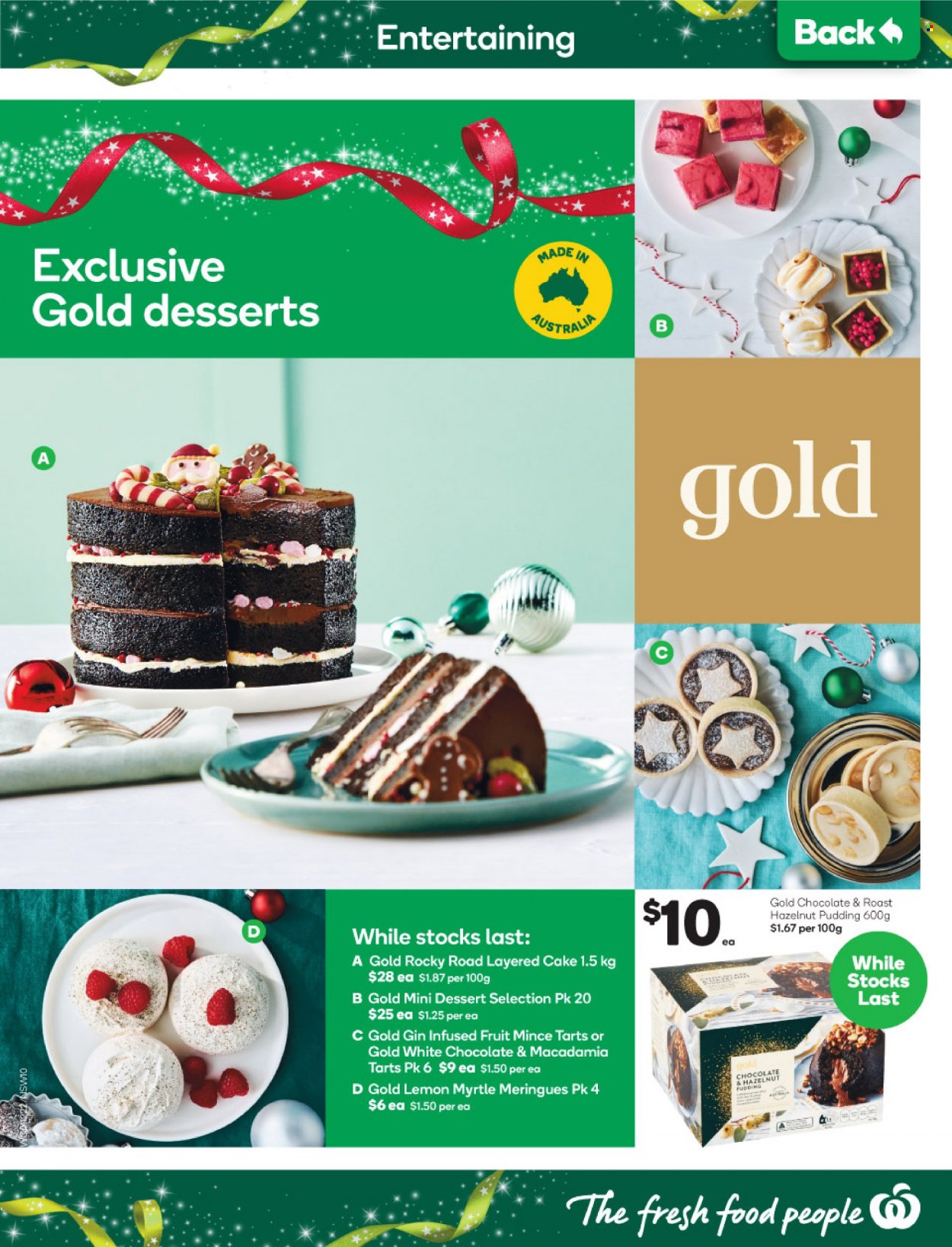 thumbnail - Woolworths Catalogue - 1 Dec 2021 - 7 Dec 2021 - Sales products - cake, pudding, chocolate, gin. Page 10.