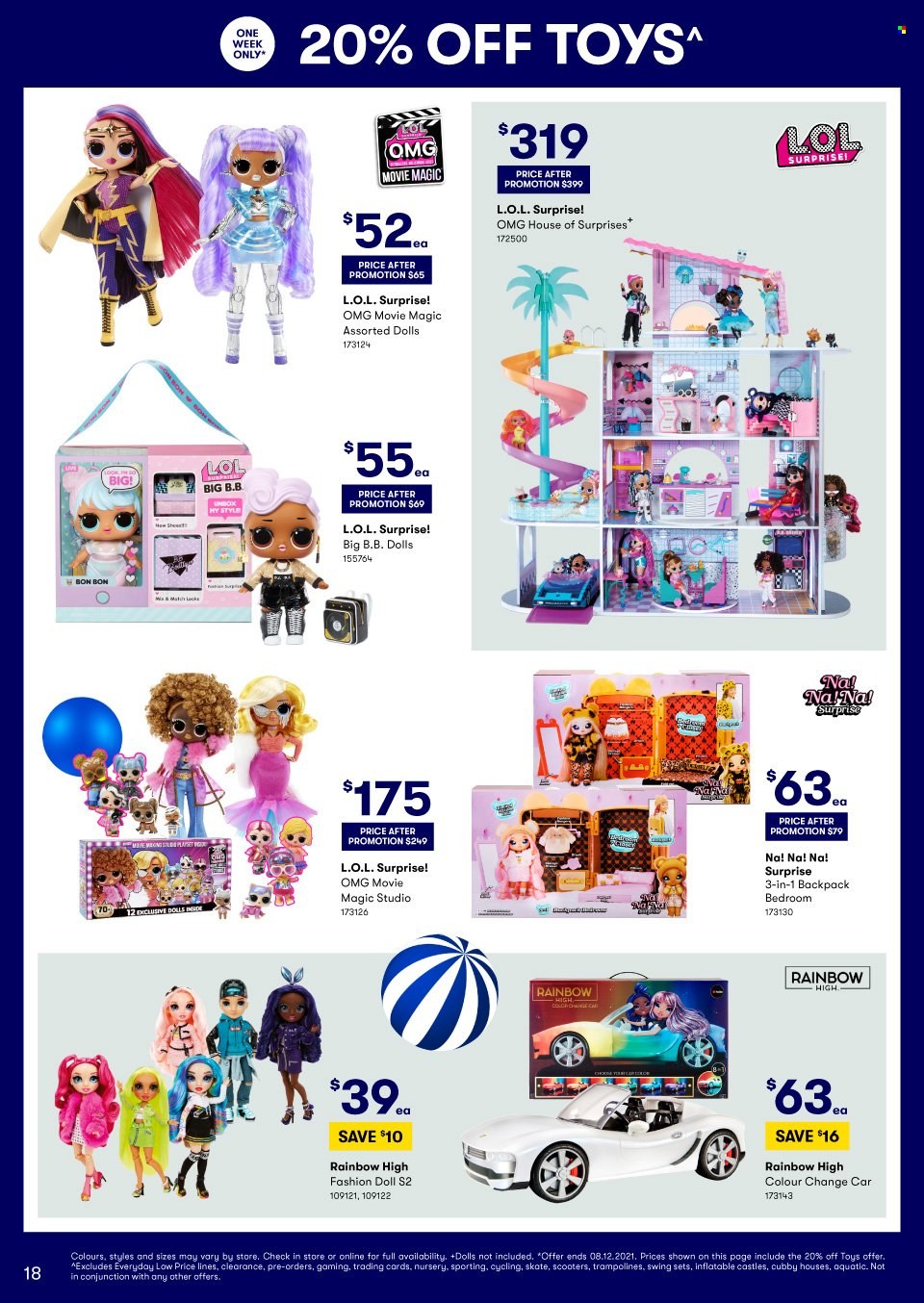 thumbnail - BIG W Catalogue - Sales products - backpack, trampoline, doll, toys, L.O.L. Surprise. Page 18.