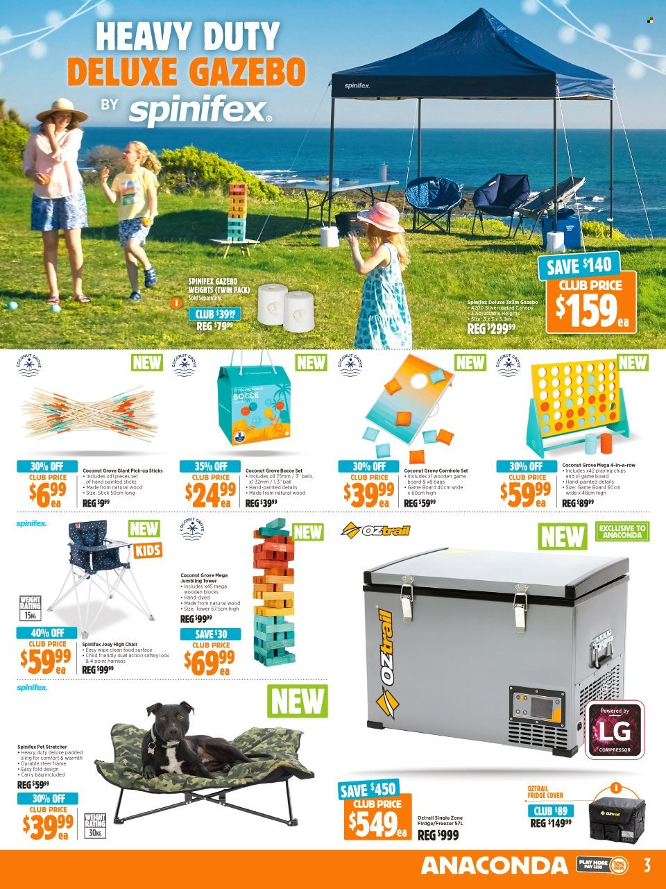 thumbnail - Anaconda Catalogue - 30 Nov 2021 - 24 Dec 2021 - Sales products - LG, freezer, refrigerator, fridge, high chair, chair, carry bag, gazebo, air compressor. Page 3.