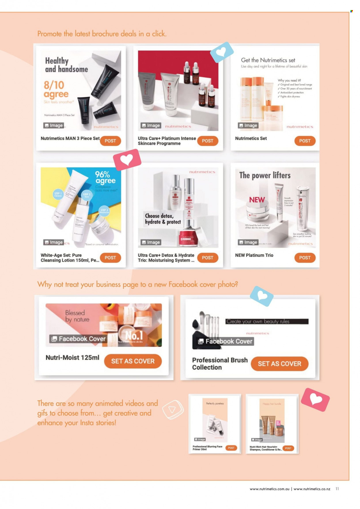 thumbnail - Nutrimetics Catalogue - 1 Jan 2022 - 31 Jan 2022 - Sales products - shampoo, Nutrimetics, conditioner, body lotion, brush, face primer. Page 11.