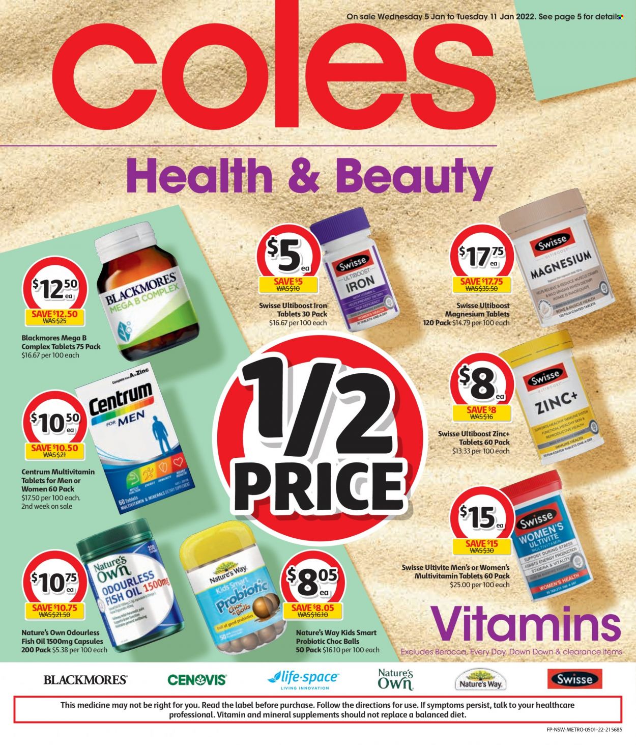 Coles catalogue - 5 Jan 2022 - 11 Jan 2022. Page 1