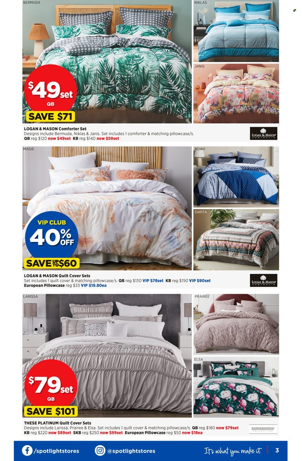 thumbnail - Spotlight Catalogue - 5 Jan 2022 - 16 Jan 2022 - Sales products - comforter, pillowcase, quilt. Page 3.