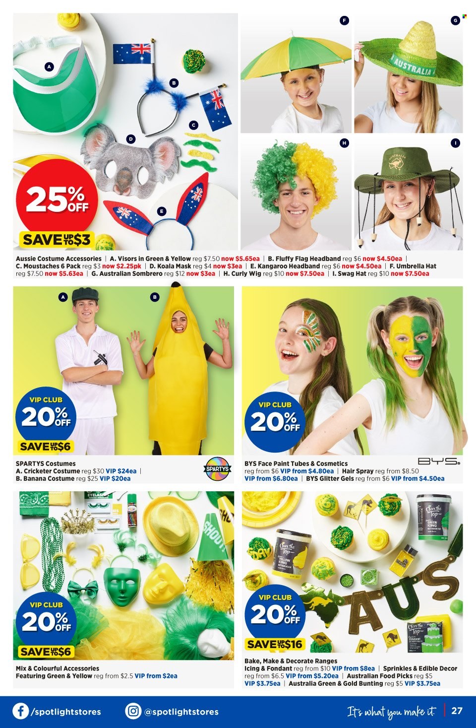 thumbnail - Spotlight Catalogue - 5 Jan 2022 - 16 Jan 2022 - Sales products - glitter, face paint, costume. Page 27.