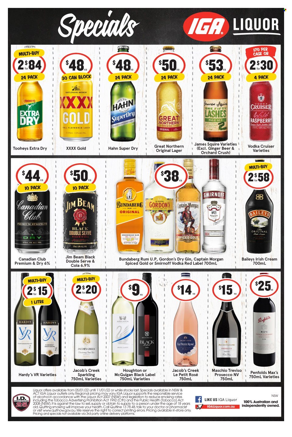 IGA LIQUOR catalogue - 5 Jan 2022 - 11 Jan 2022. Page 1