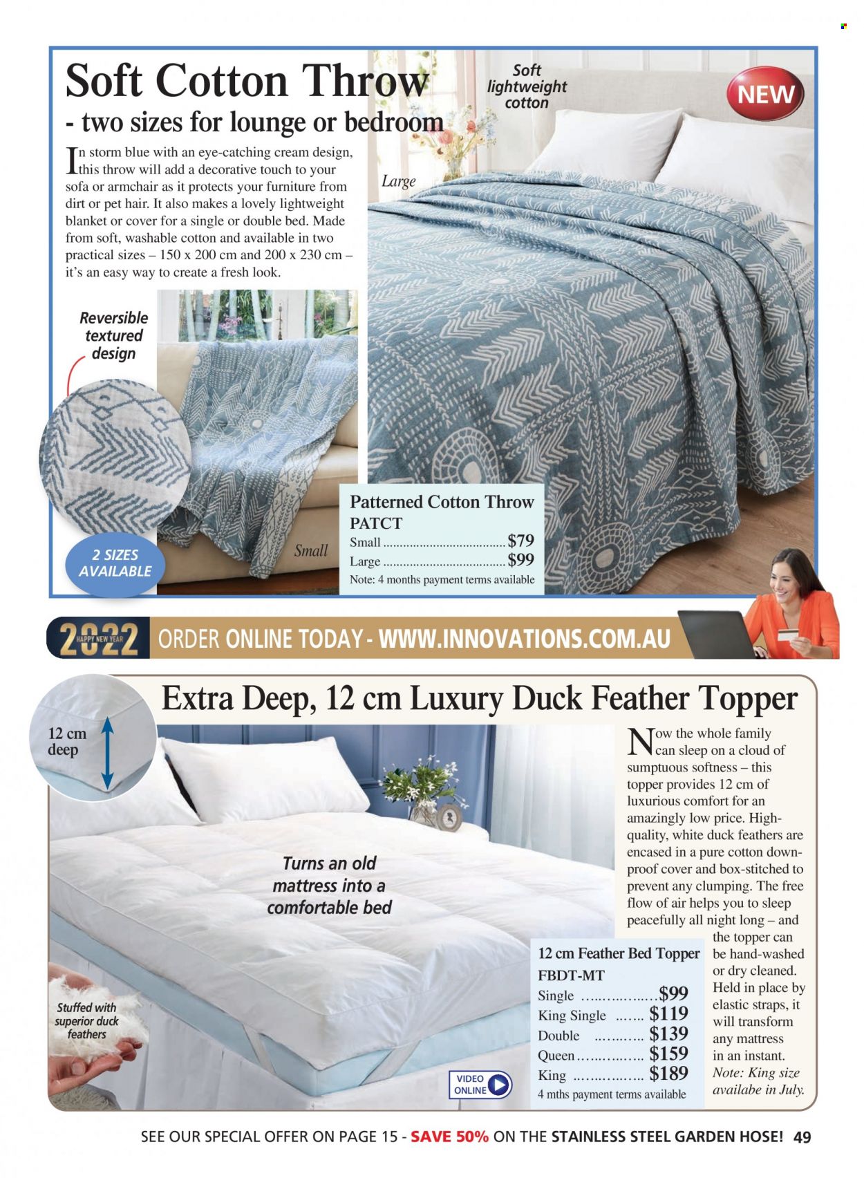 thumbnail - Innovations Catalogue - Sales products - blanket, topper. Page 49.