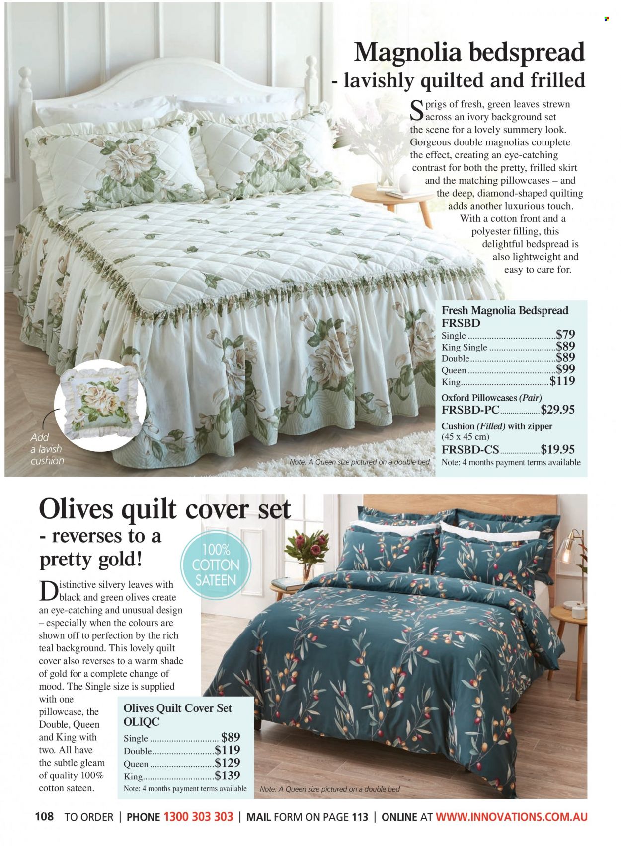 thumbnail - Innovations Catalogue - Sales products - bedspread, cushion, pillowcase, quilt, quilt cover set. Page 108.