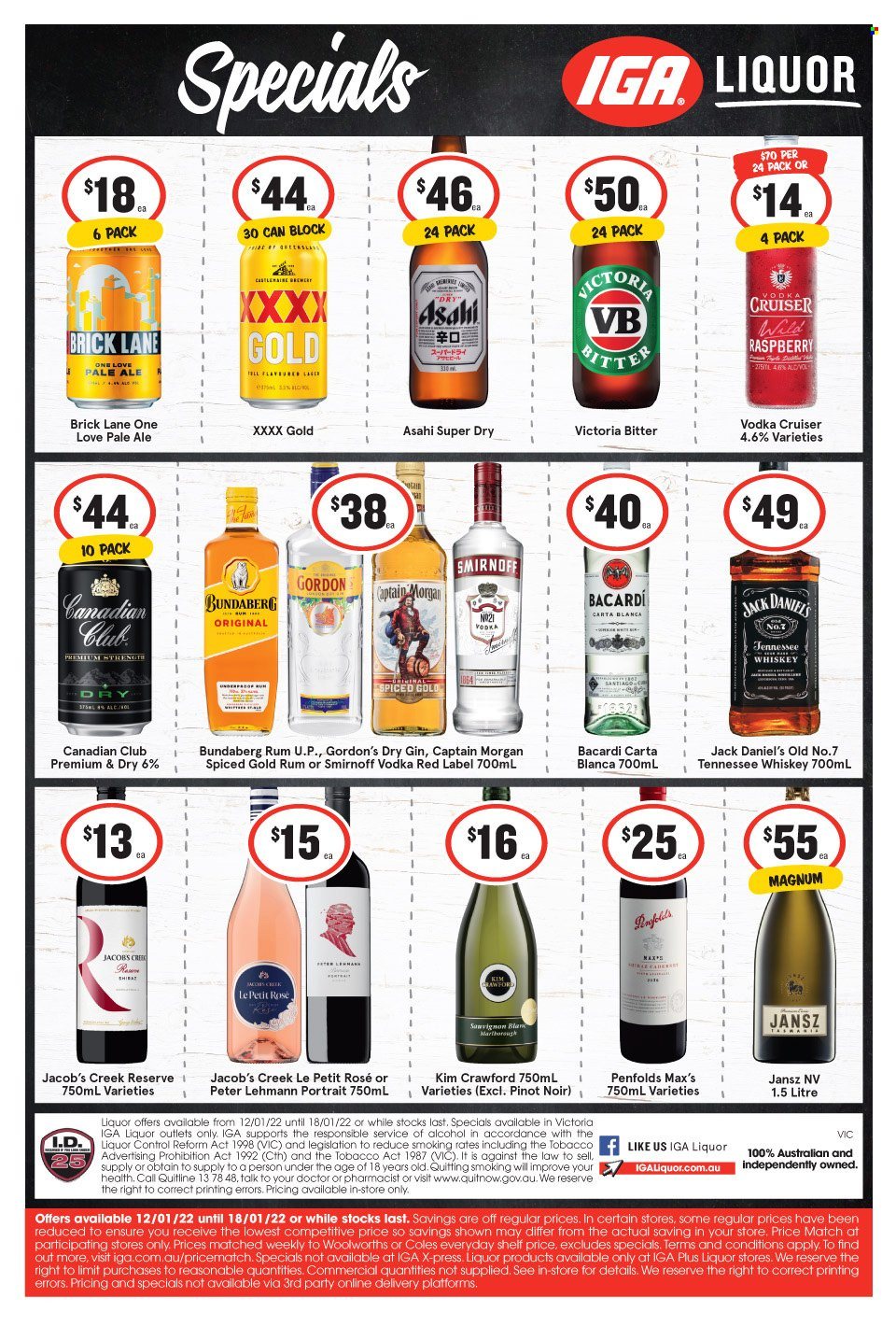 IGA LIQUOR catalogue - 12 Jan 2022 - 18 Jan 2022. Page 1