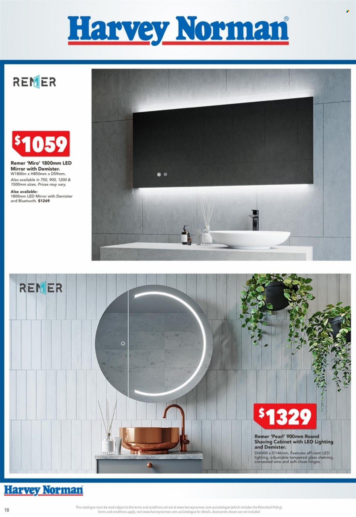 thumbnail - Harvey Norman Catalogue - 17 Jan 2022 - 30 Jan 2022 - Sales products - cabinet, mirror, lighting. Page 18.