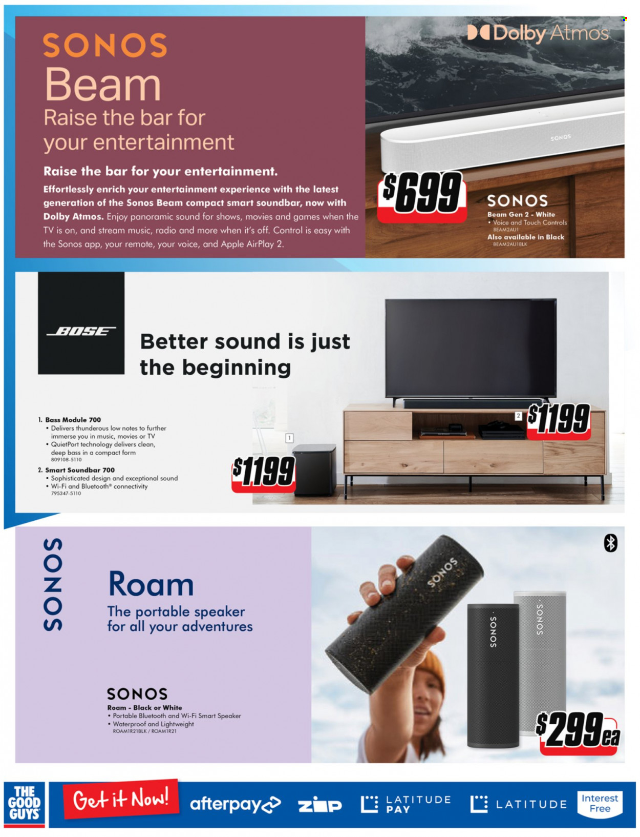 thumbnail - The Good Guys Catalogue - 19 Jan 2022 - 2 Feb 2022 - Sales products - Apple, TV, radio, Sonos, BOSE, speaker, sound bar. Page 15.