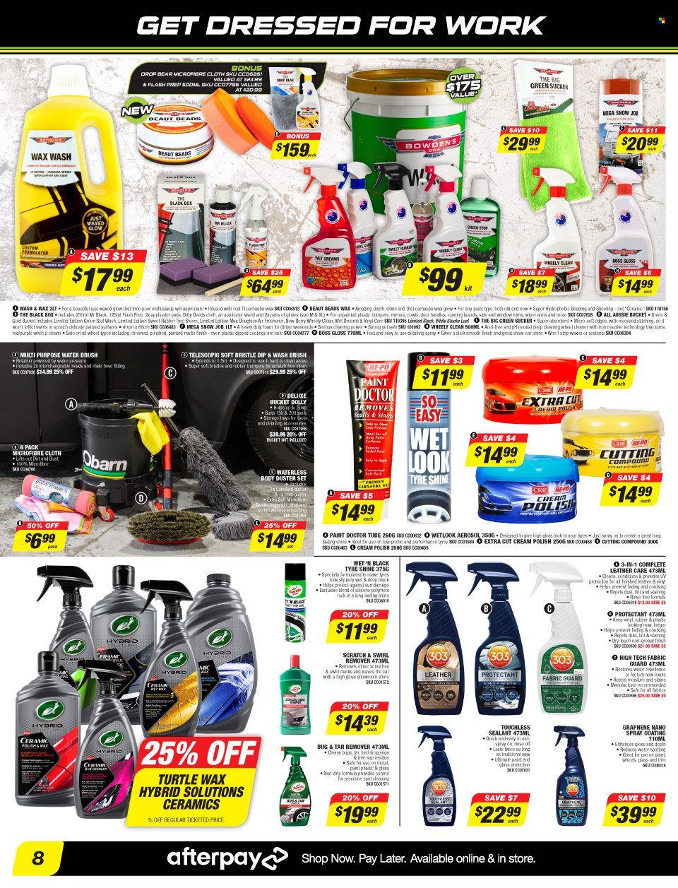 thumbnail - Autobarn Catalogue - 23 Jan 2022 - 13 Feb 2022 - Sales products - Bowden's, polish, cleaner, tyre shine, tires. Page 8.