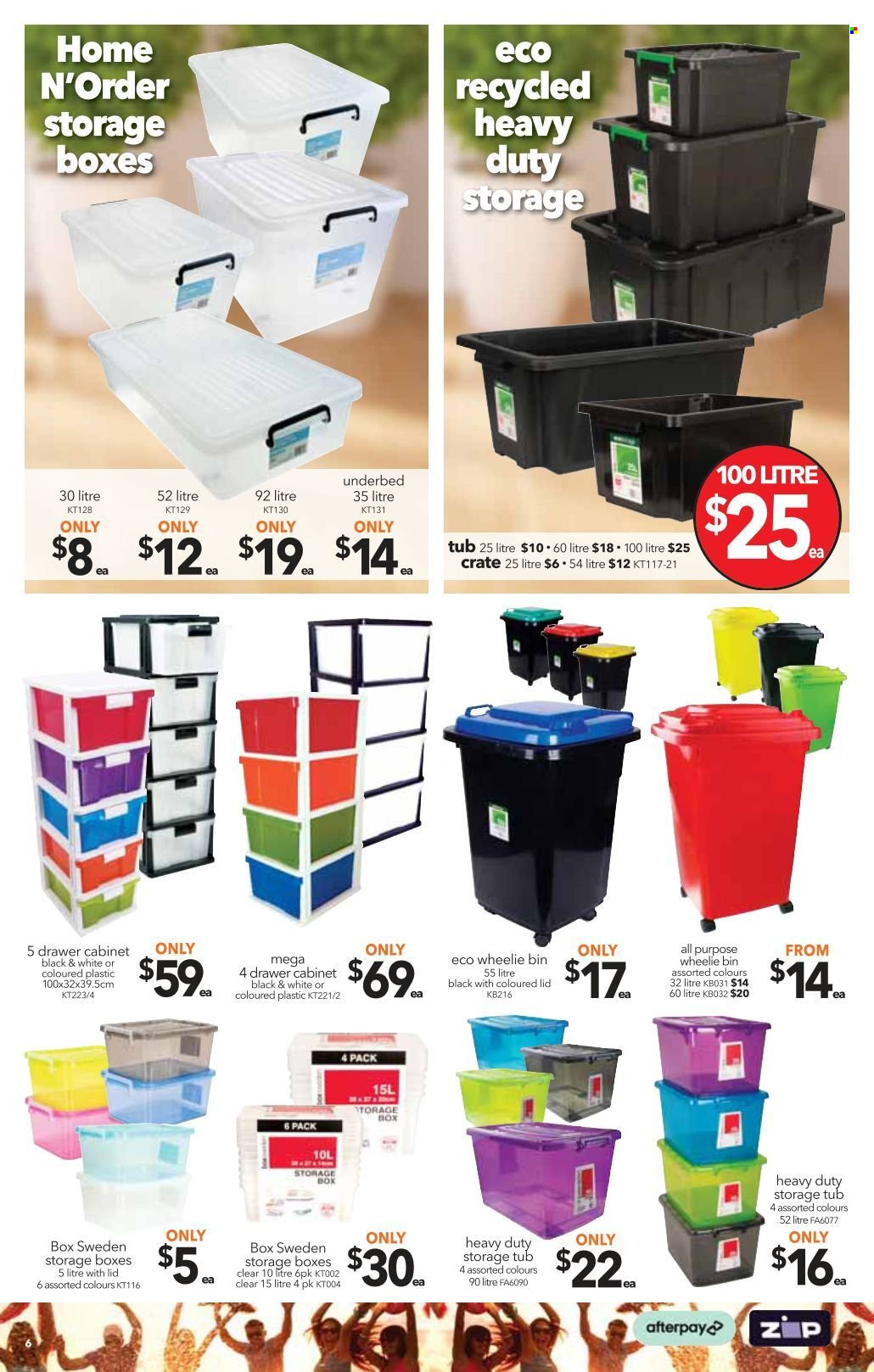 thumbnail - Cheap as Chips Catalogue - 26 Jan 2022 - 1 Feb 2022 - Sales products - cabinet, storage box, drawer cabinet, bin, wheelie bin, crate. Page 6.
