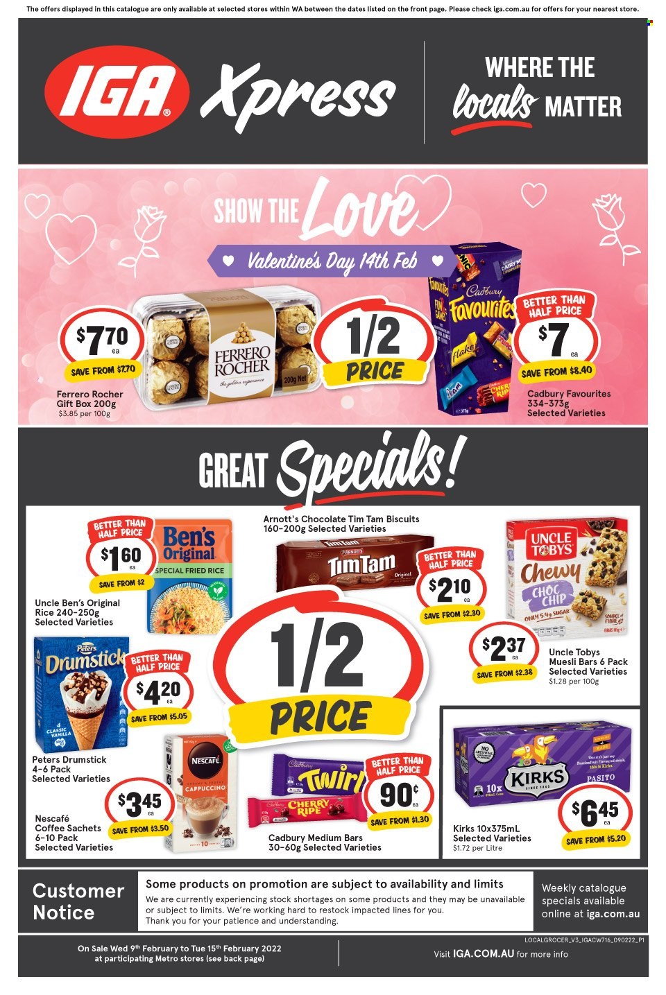IGA Xpress catalogue - 9 Feb 2022 - 15 Feb 2022. Page 1