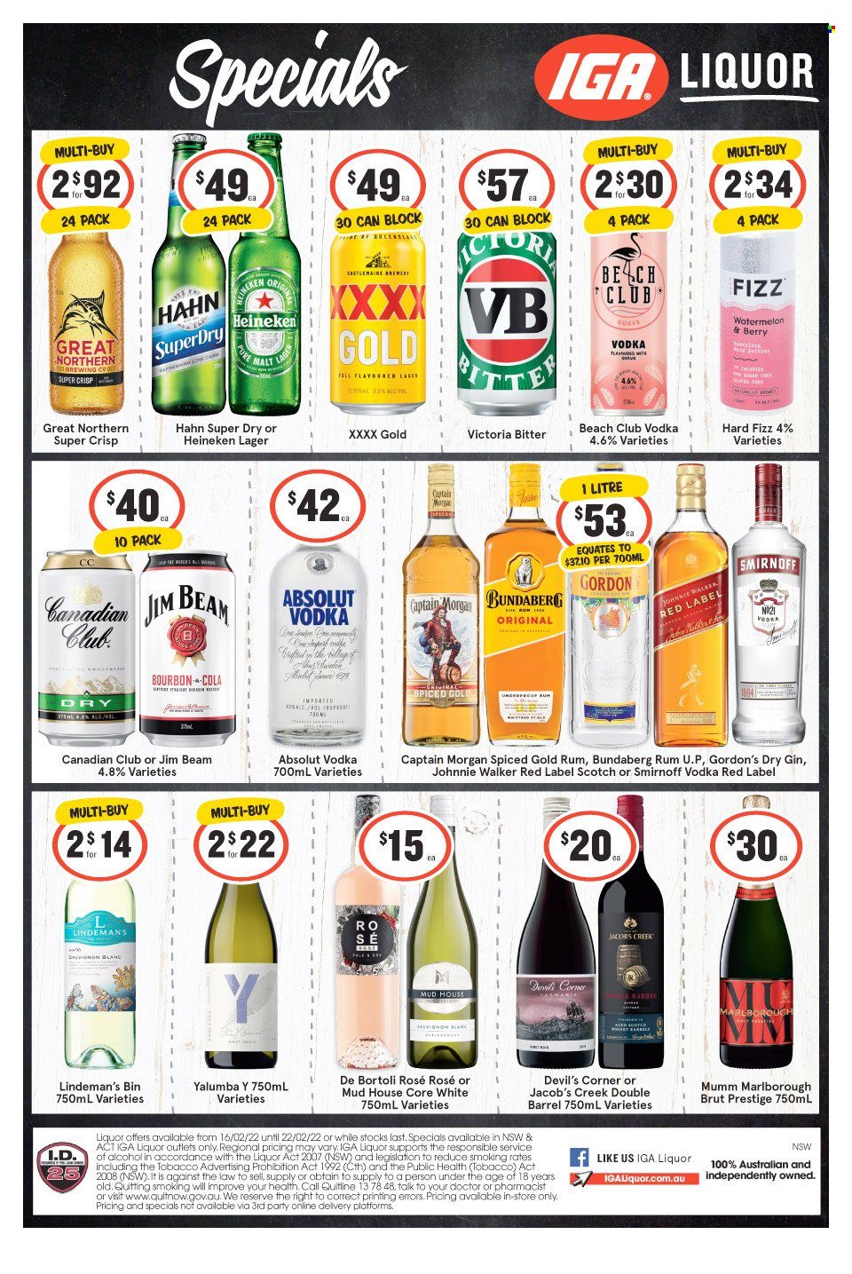 IGA LIQUOR catalogue - 16 Feb 2022 - 22 Feb 2022. Page 1