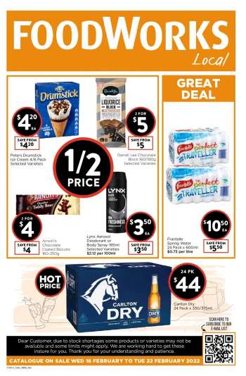 Foodworks Catalogue - 16 Feb 2022 - 22 Feb 2022.